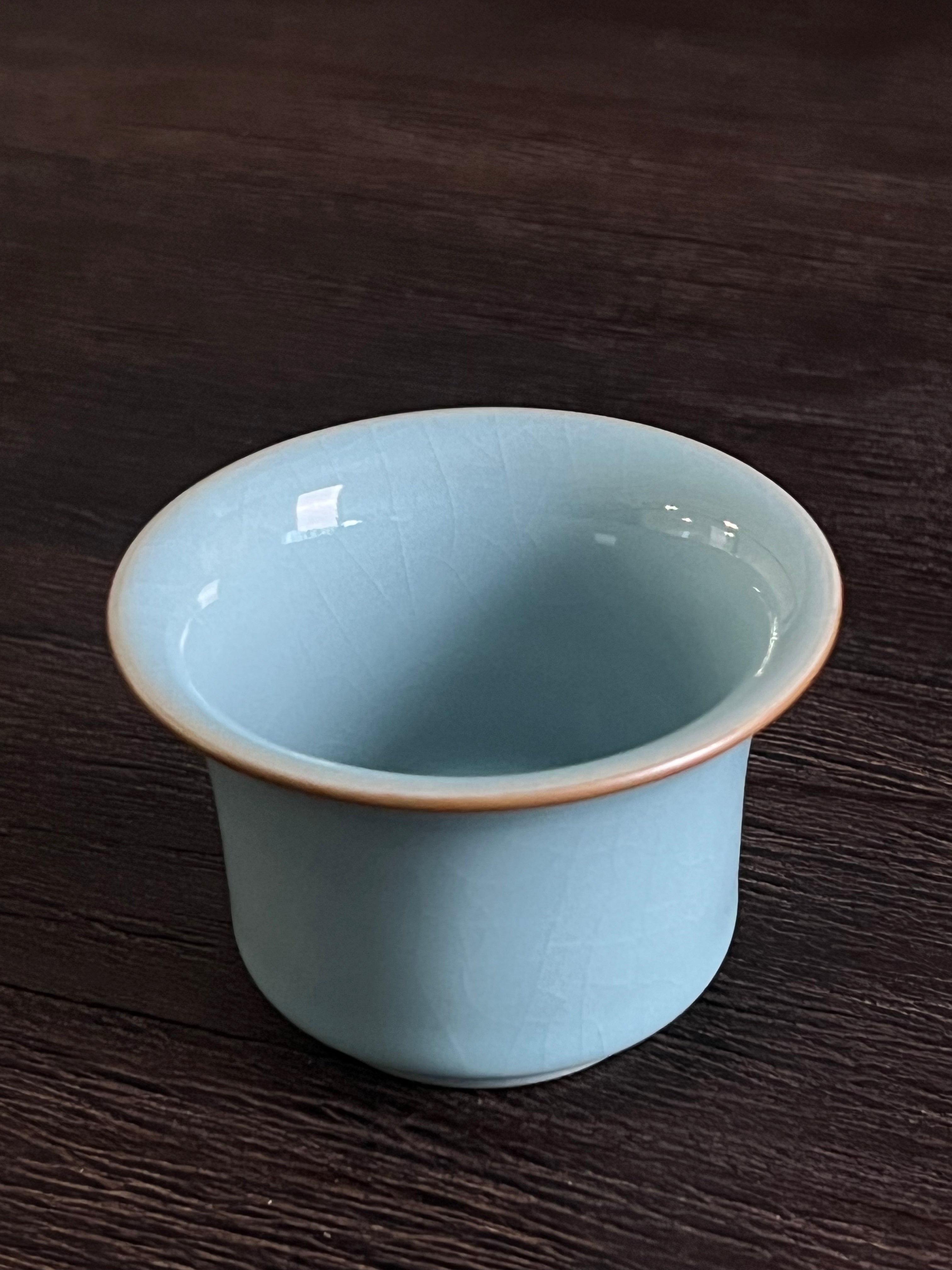 Kungfuyang Ru Ware Hoof-shape Teacup Underglaz Cracking Ru Kiln Teaware, detail 3