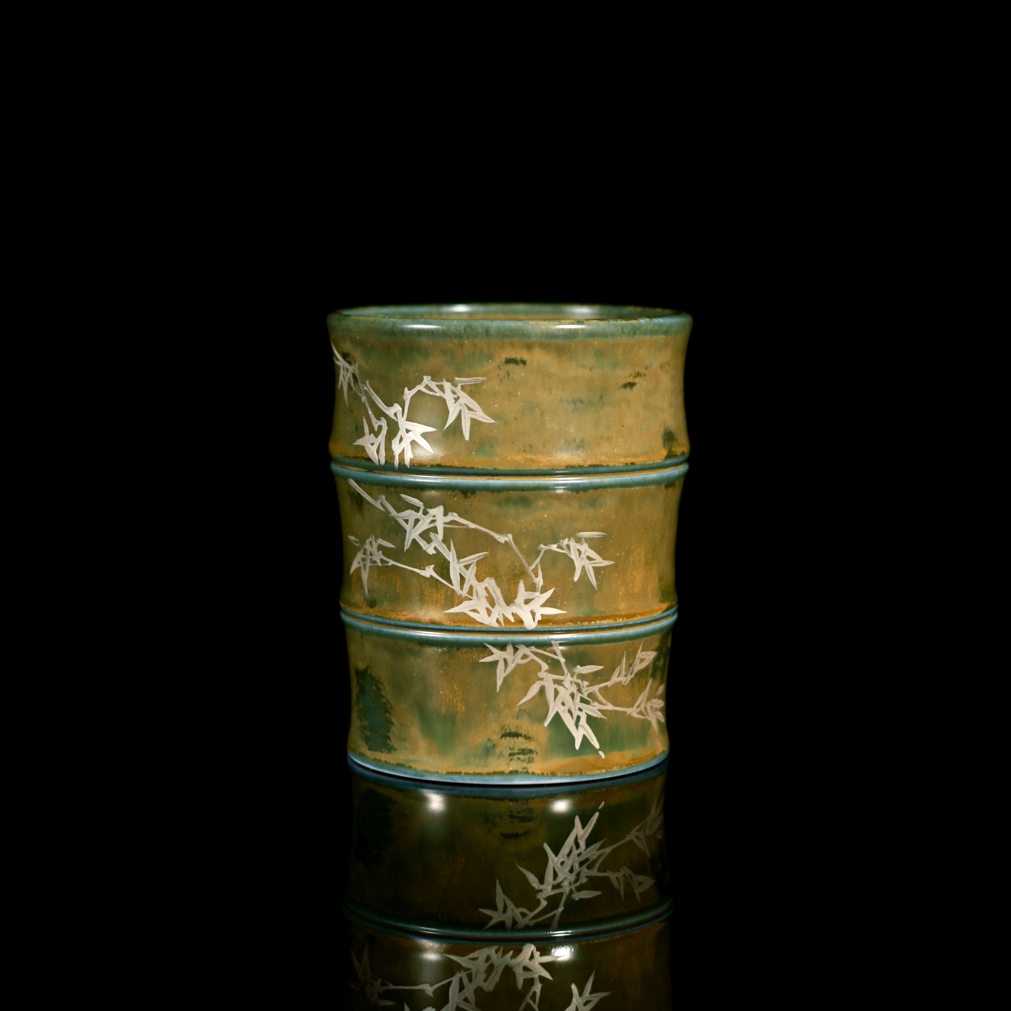 Bamboo Rhythm ceramic mug front view – "Bamboo Rhythm" Jingdezhen Hand-Painted Ceramic Mug by Kungfuyang