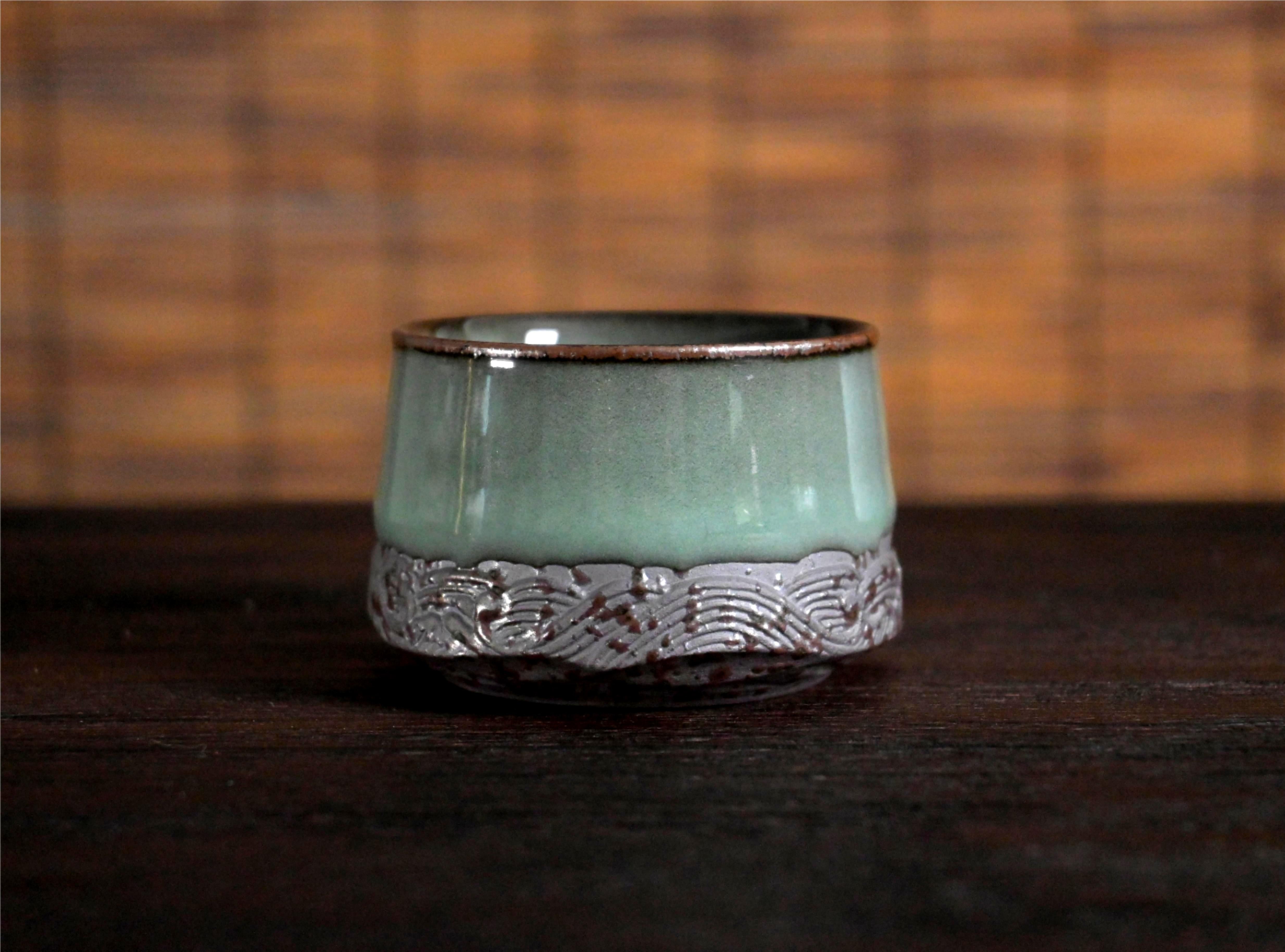 Kungfuyang Longquan Celadon Plum Green Teacup Tea Brewing Single Cup, product view 2