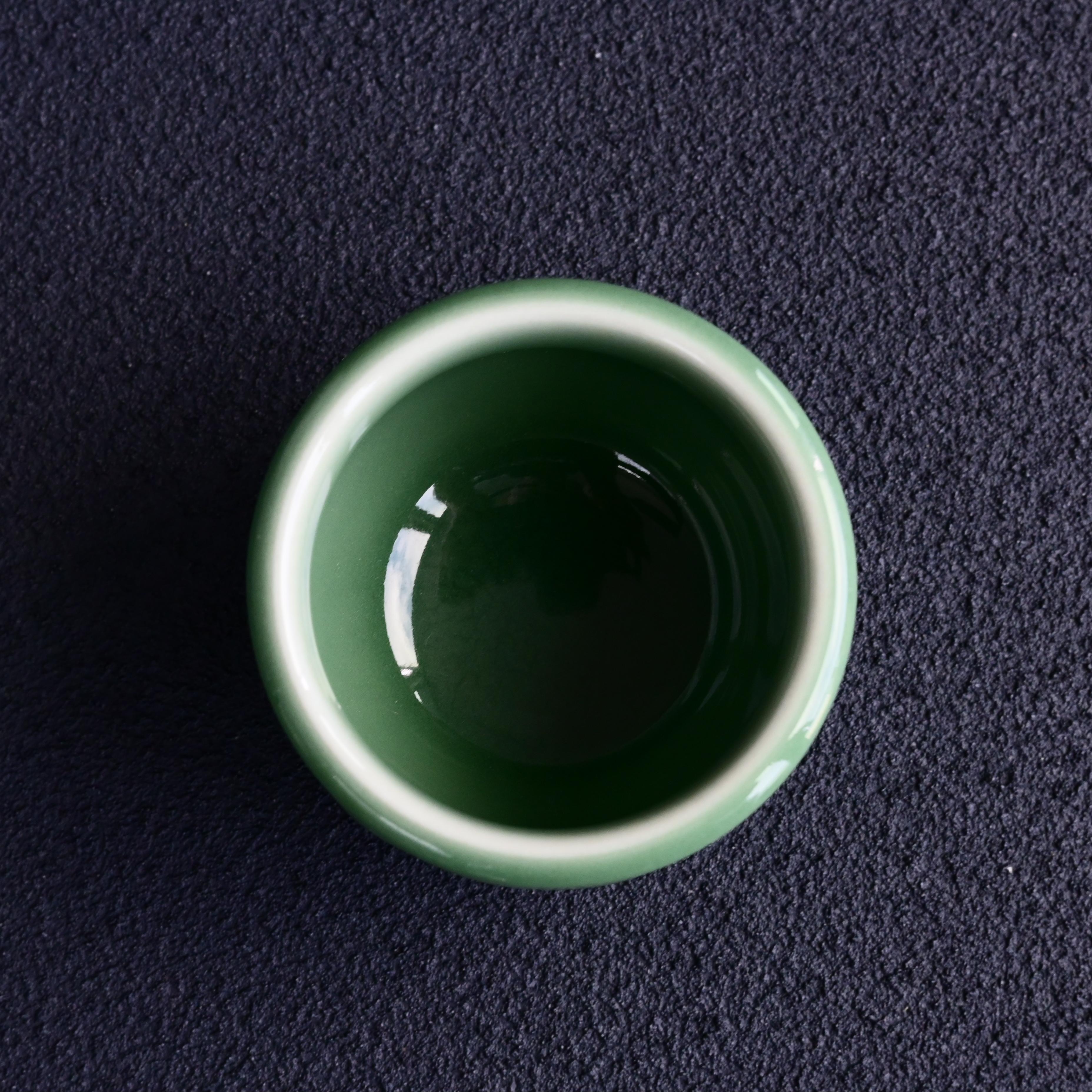 Kungfuyang Longquan Celadon Plum Green Hand-Carved Fish and Algae Pattern, product view 3