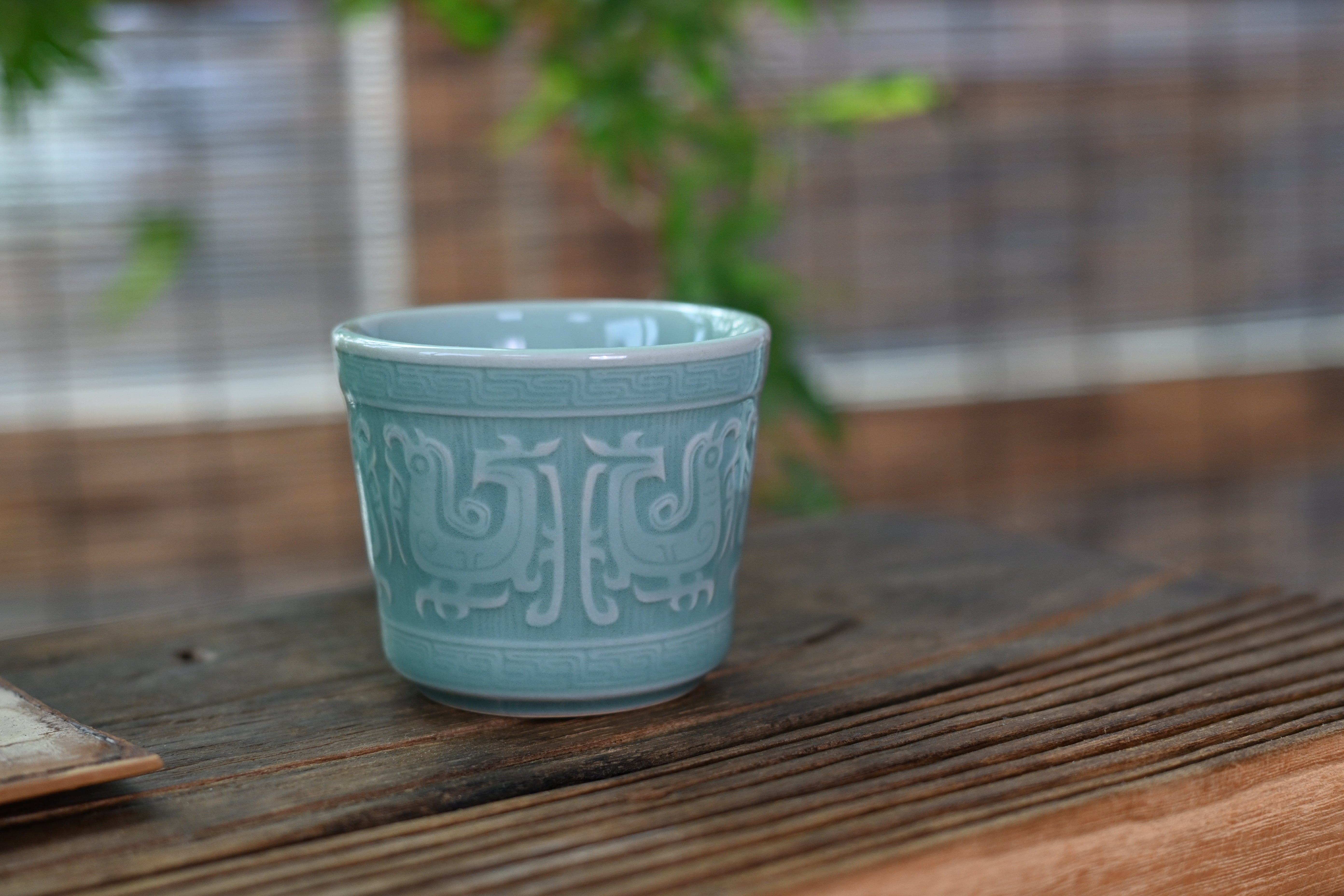 Kungfuyang Longquan Celadon Celestial Blue Six-Phoenix Totem Master’s Cup, product view 7