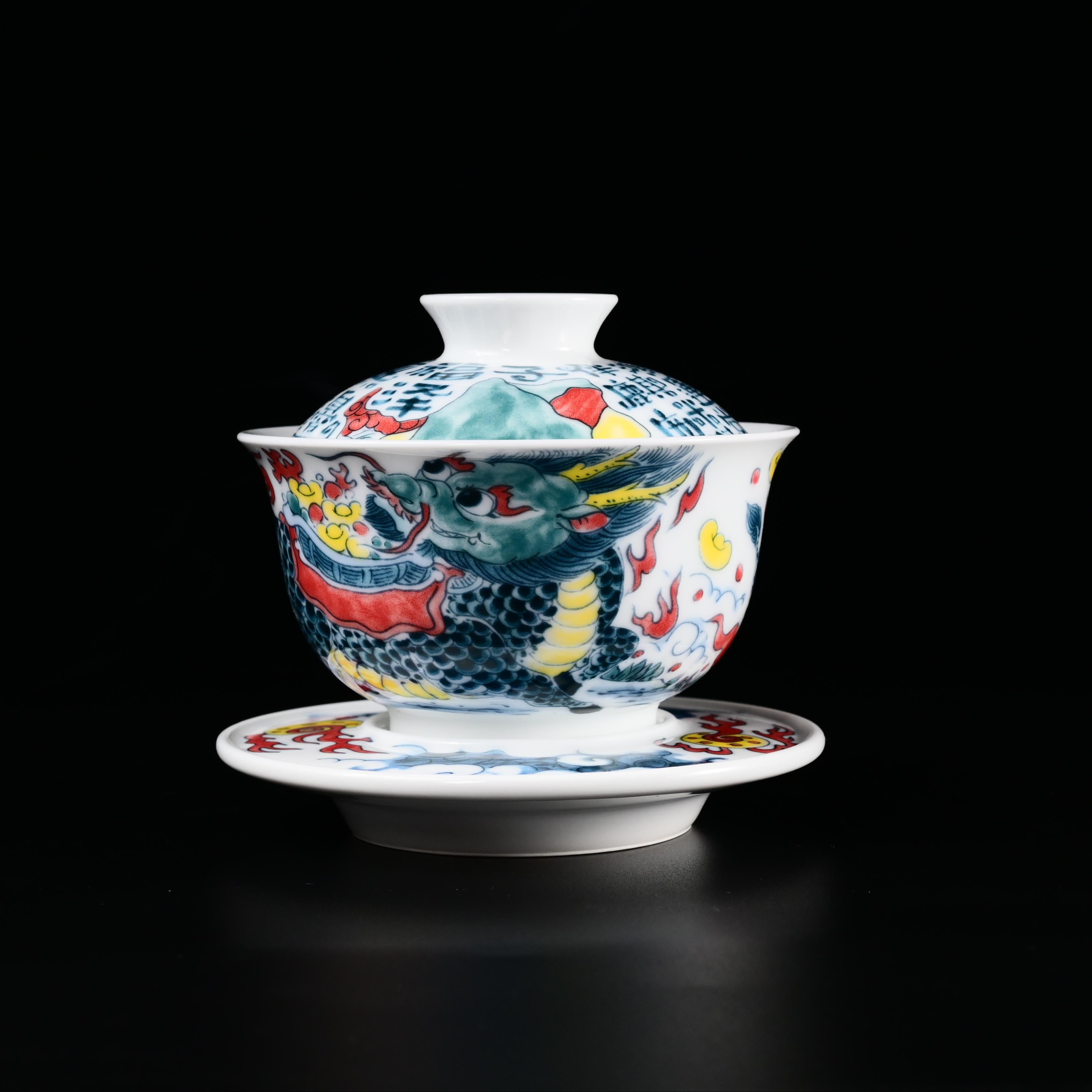 Kungfuyang Underglaze multicolor Hand-Painted Gaiwan with Chinese-style, product view 1