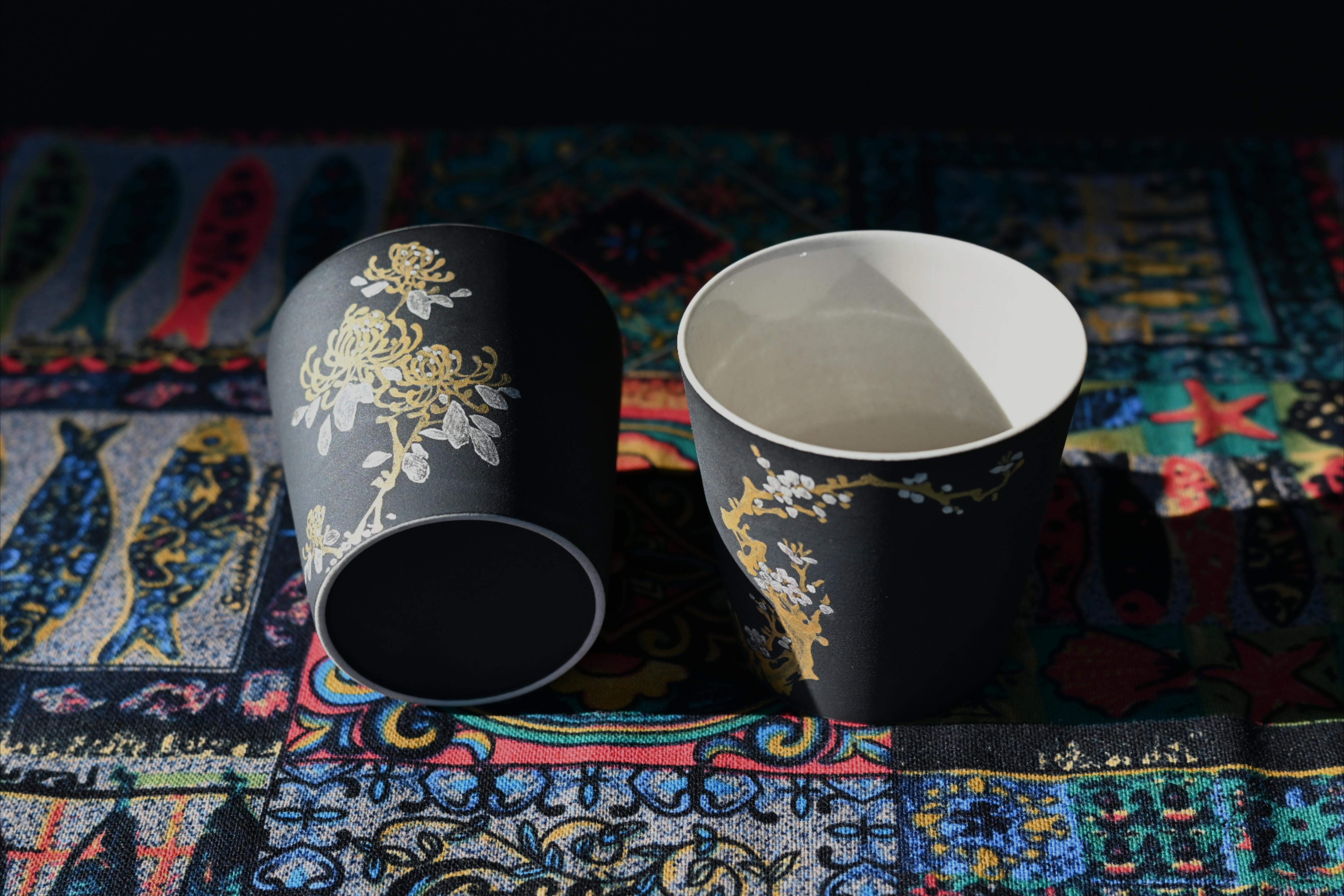Kungfuyang "Four Gentlemen" Plants Patterns Matt Glaze Non-Reflective, product view 11