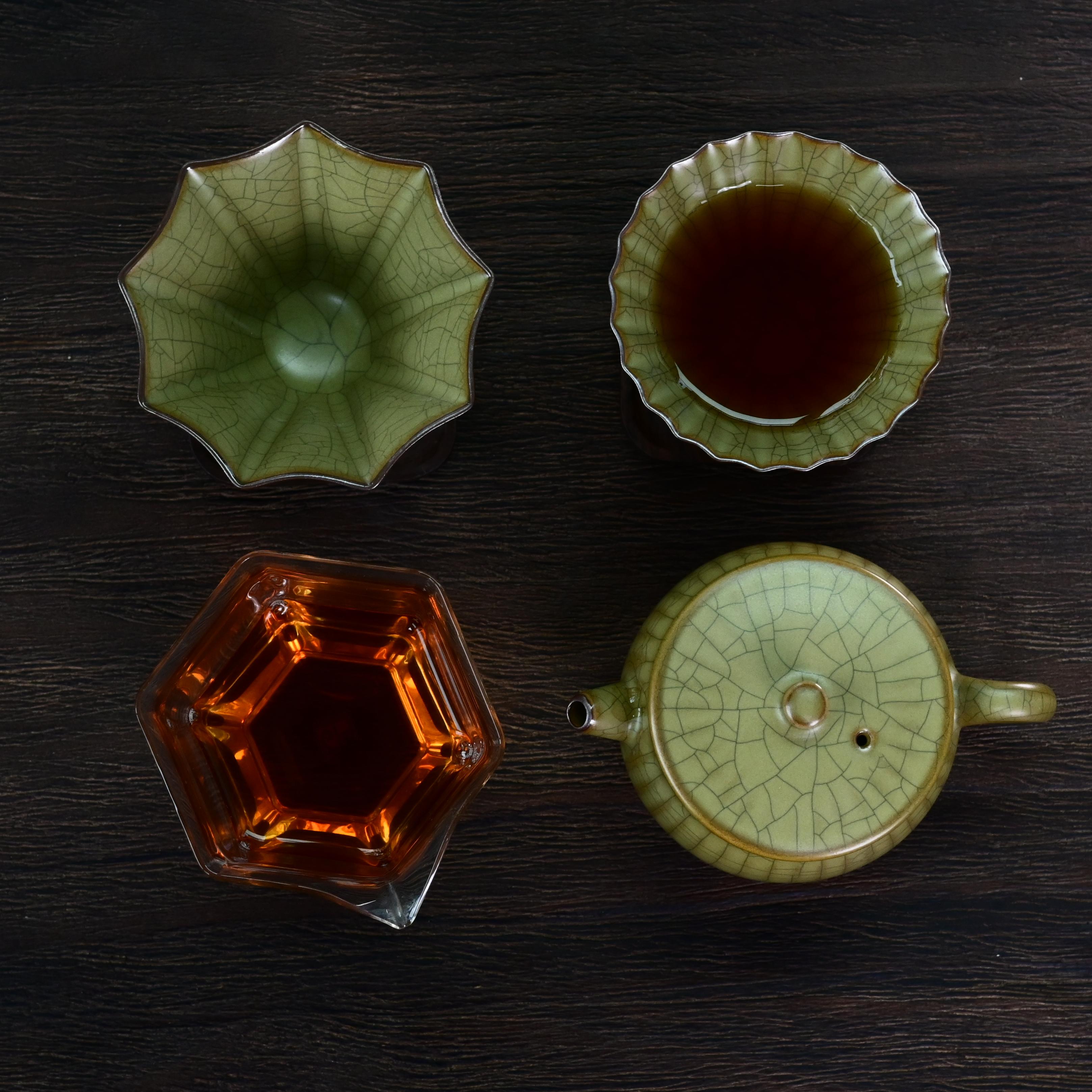 8156 1 12ed7839 62aa 4e93 b50c – Longquan Celadon – Ge Kiln Enneagon Flower Shape Host Teacup by Kungfuyang
