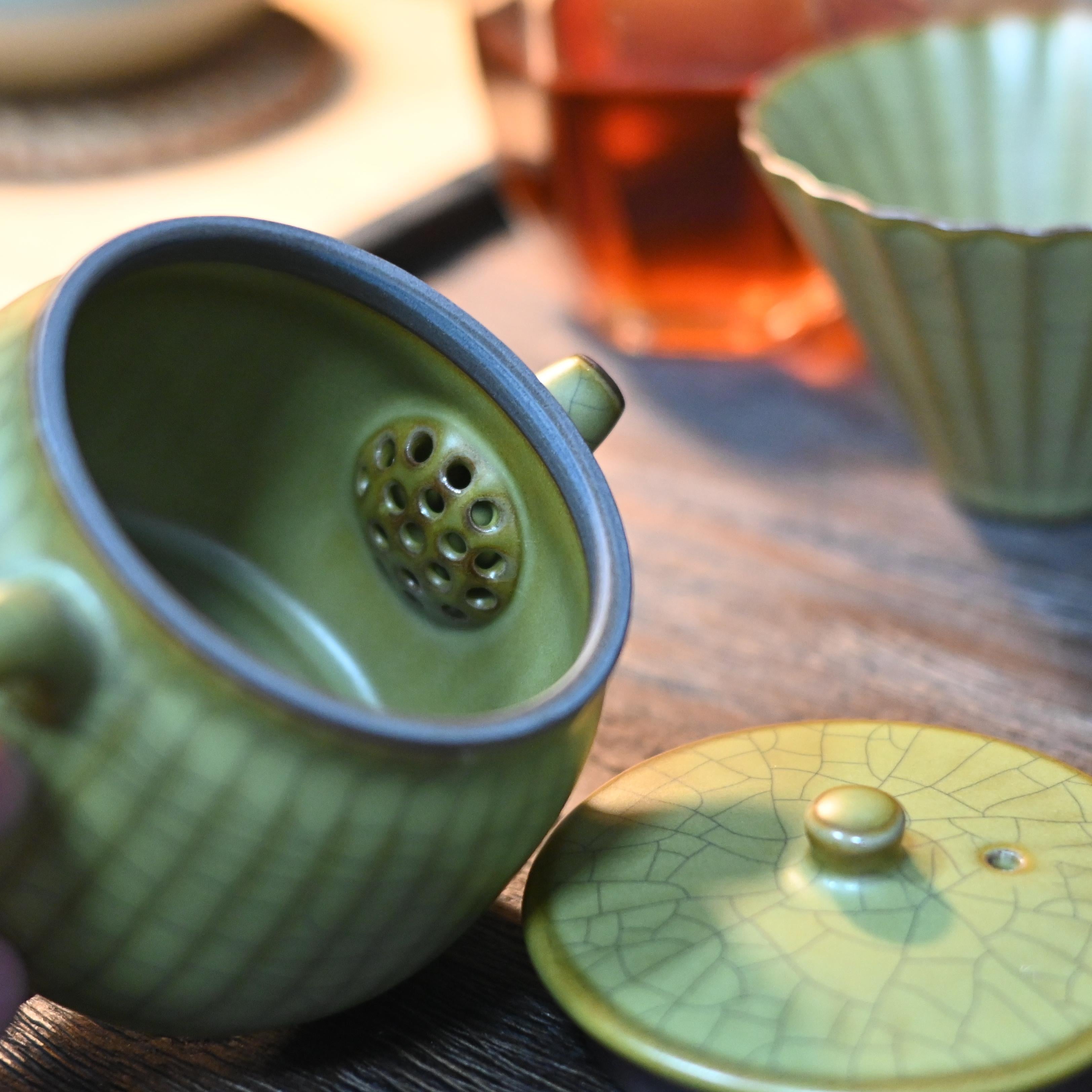 Kungfuyang Longquan Celadon – Ge Kiln Hanwa (Han-style)Teapot, product view 12