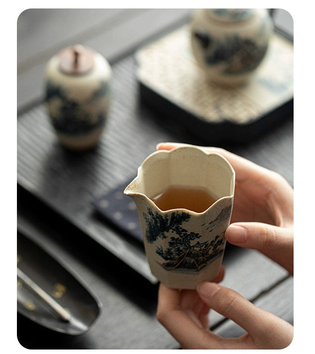 O1CN01K5eL1L2EQ3reOyBT1 – Blue and White Porcelain Fair Cup with Hand-Painted Landscape by Kungfuyang