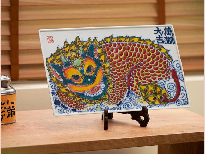 O1CN01RnvzCm1WcZf9isV8r 1 – Underglaze Polychrome Dragon and Fish Dry Tea Tray by Kungfuyang