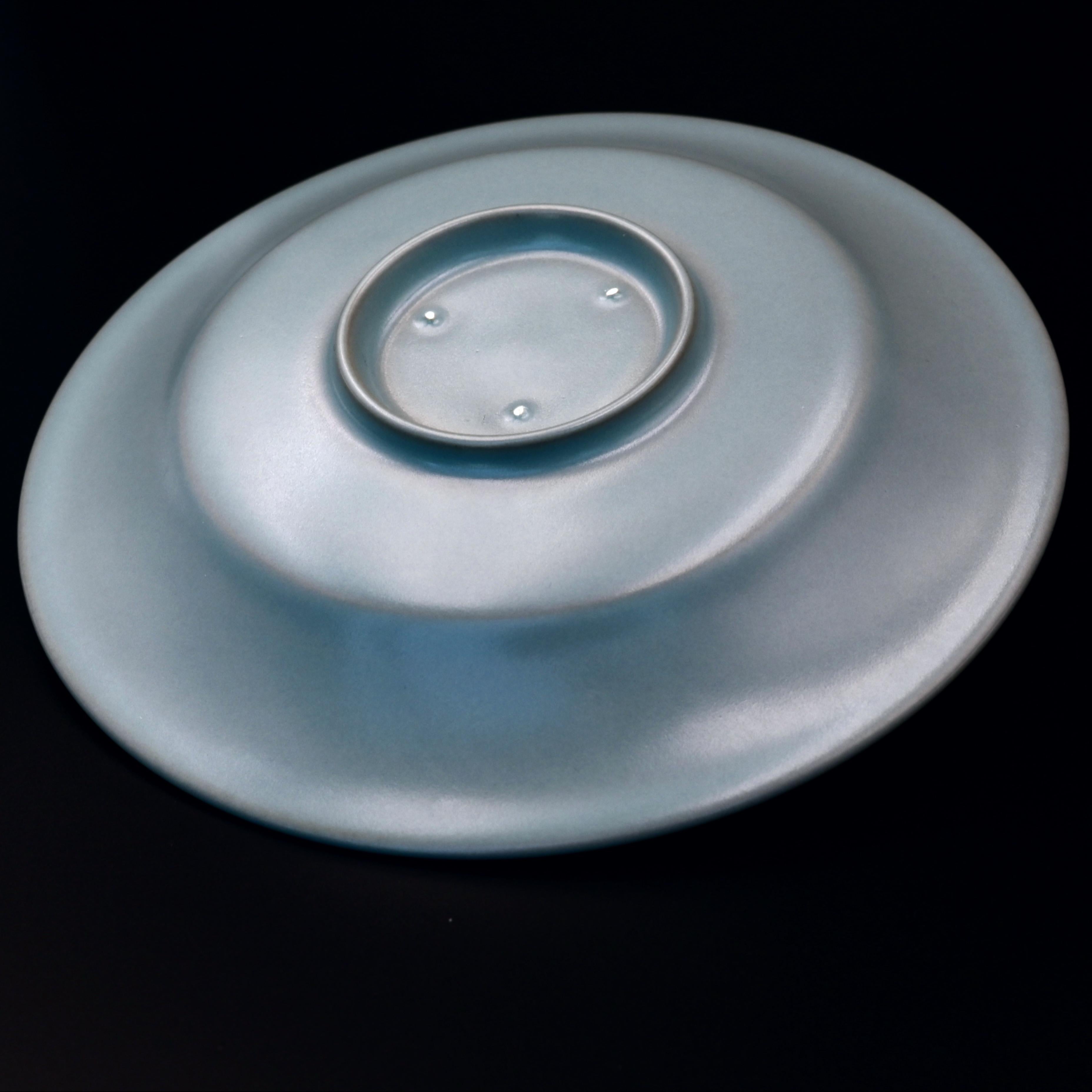 Ru ware nail support technique tea plate – Unique Piece Ru Porcelain Archaistic Glaze Pot Saucer Vintage by Kungfuyang