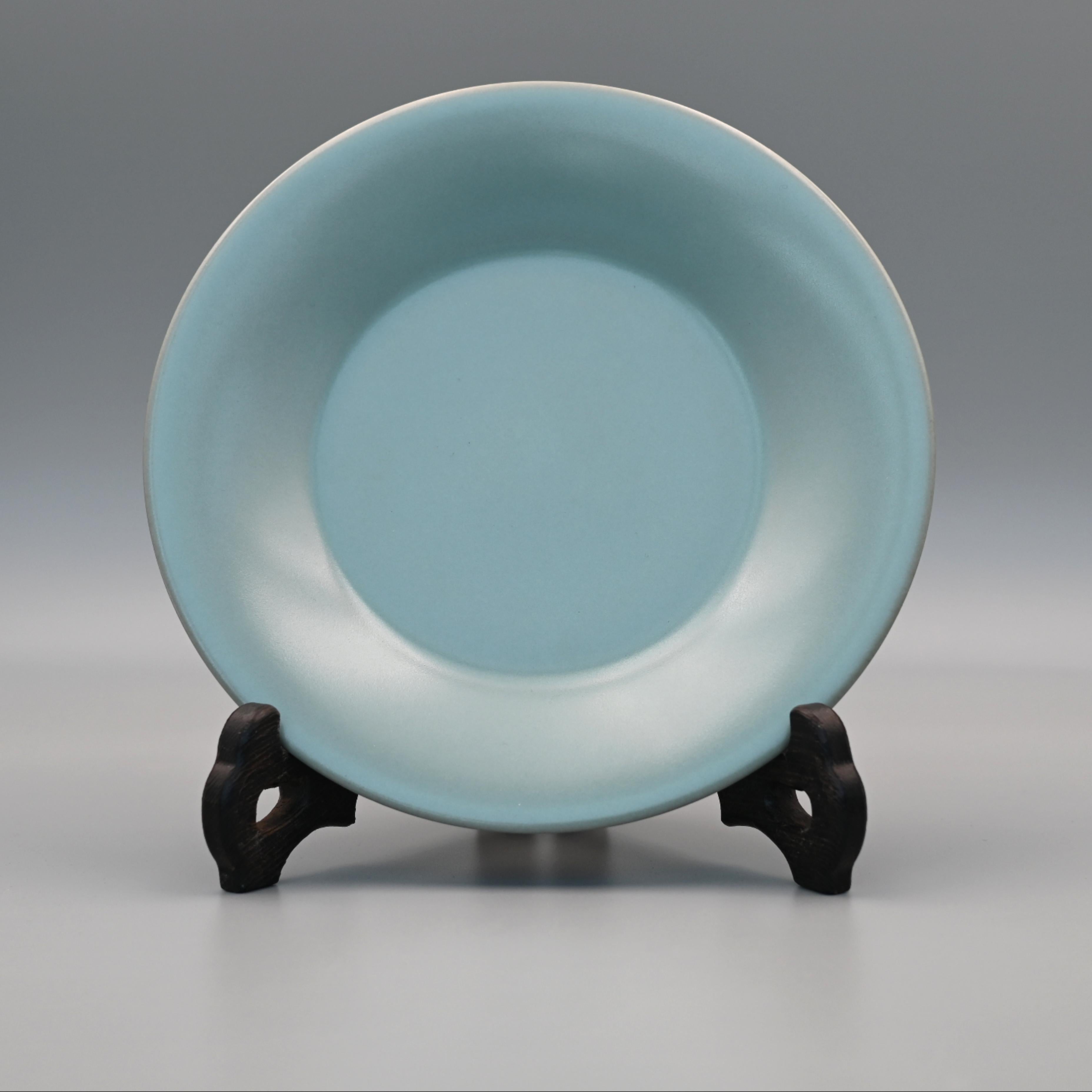 Ru ware nail support technique tea tray – Unique Piece Ru Porcelain Archaistic Glaze Pot Saucer Vintage by Kungfuyang