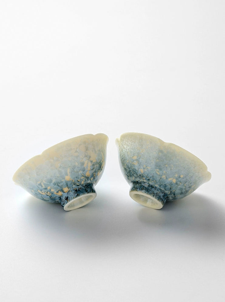 Smoky Cyan Glaze teacu – Smoky Cyan Glaze Kiln-Change Crystal Ice Flower Teacup by Kungfuyang