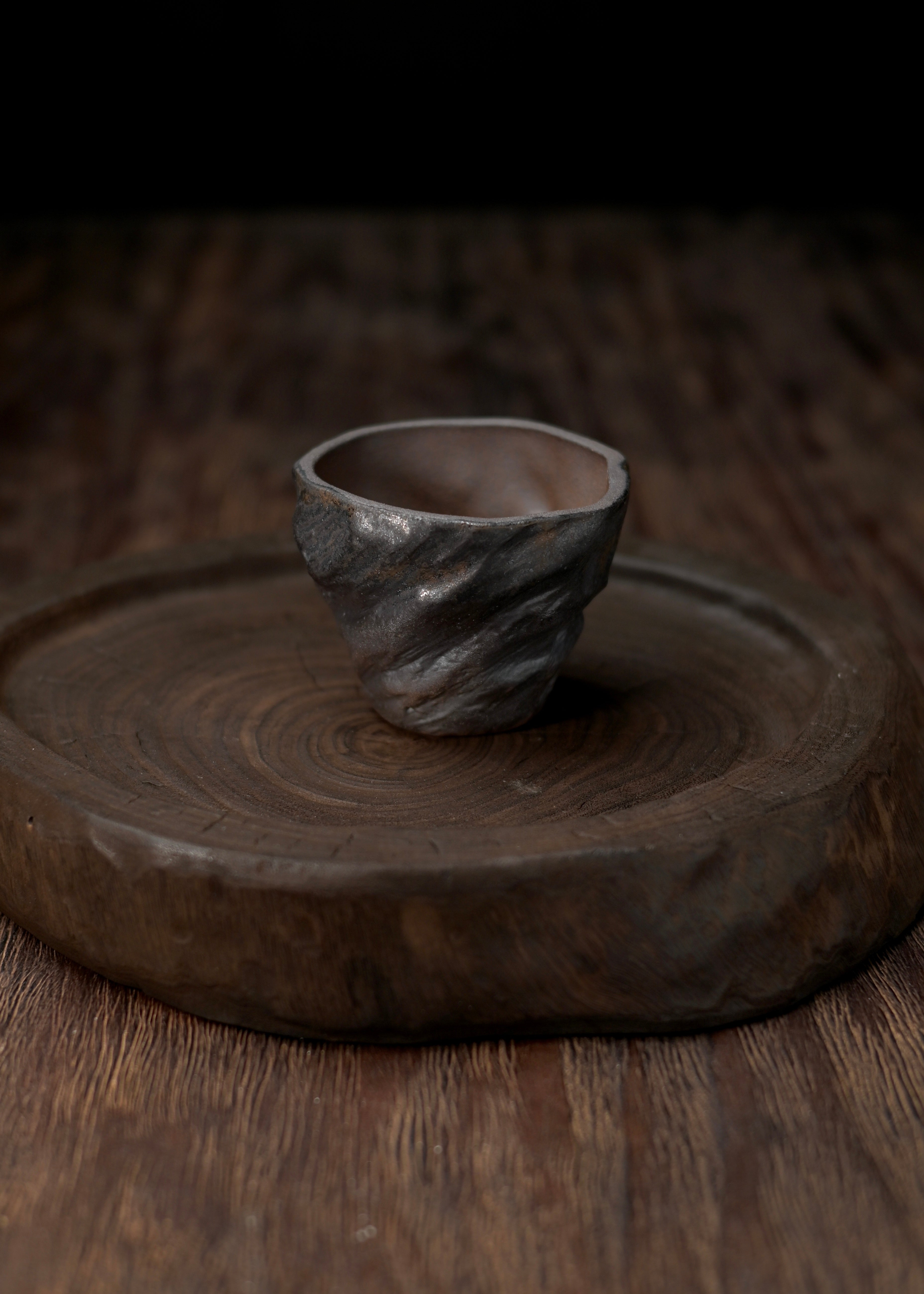 Transient TeaCup – Large Capacity (120ml) Wabi-Sabi Style Coarse Clay Wood-Fired by Kungfuyang