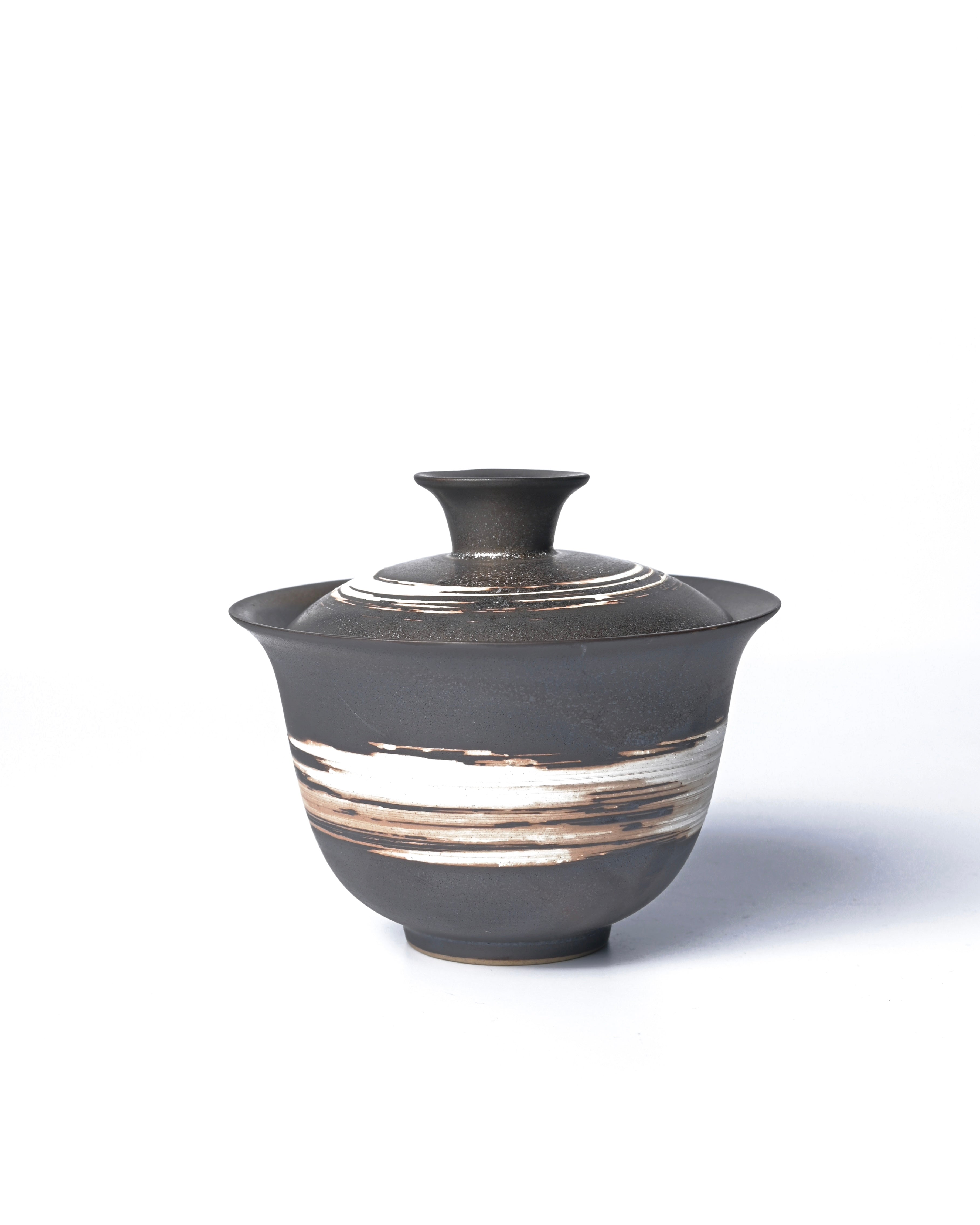 Hand-thrown slipware teabowl with organic texture, perfect for rustic tea ceremonies and mindful brewing by Kungfuyang