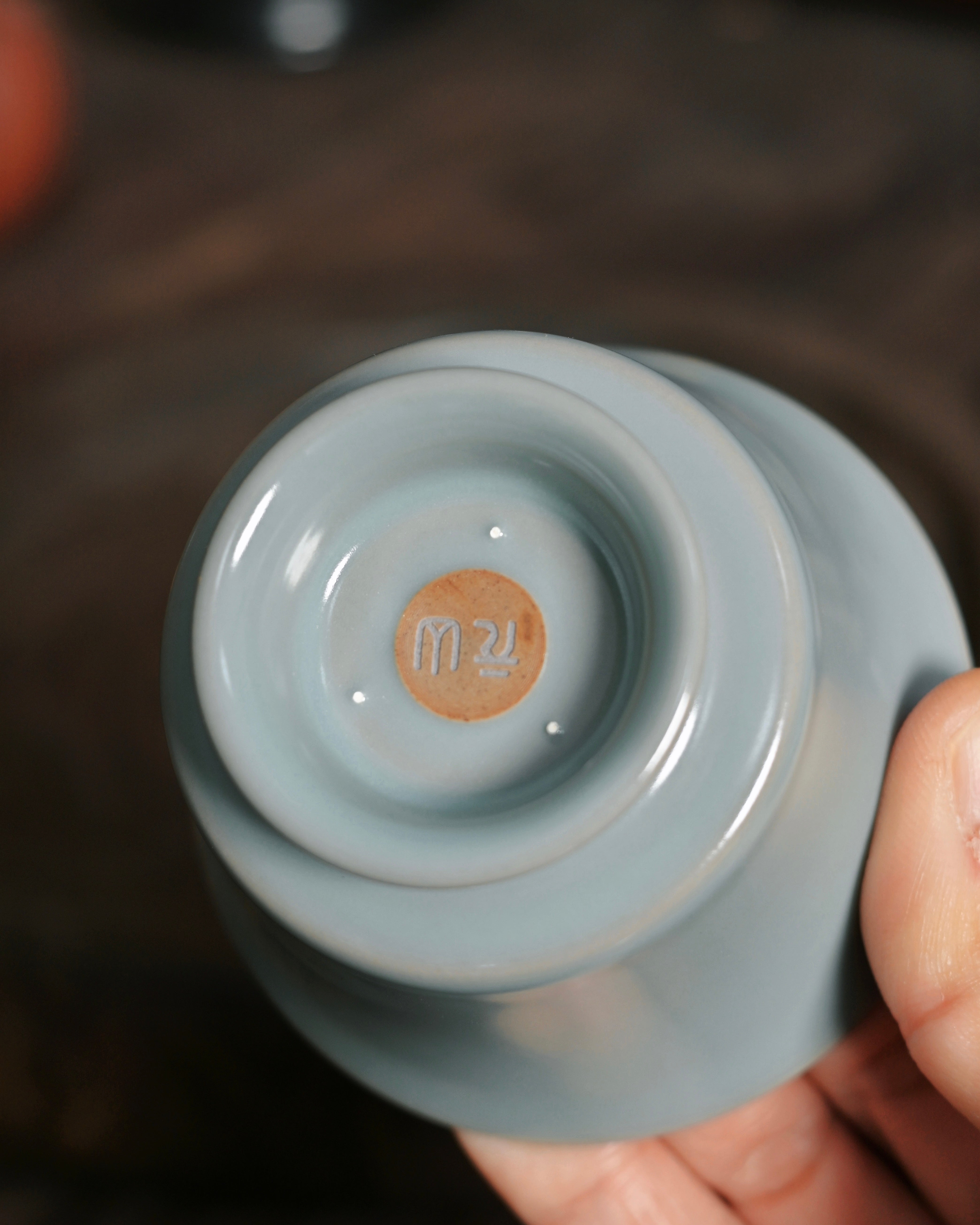 agate infused ruyao celadon glaze – Ru Ware Sky-Blue Glaze Short-Stem Teacup by Kungfuyang
