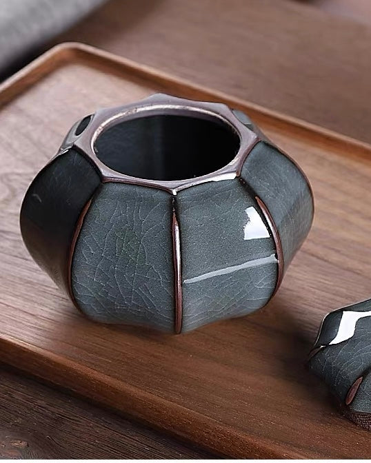 airtight lid celadon tea caddy – Longquan Celadon Iron Clay Dark Green Tea Canister 400ml by Kungfuyang