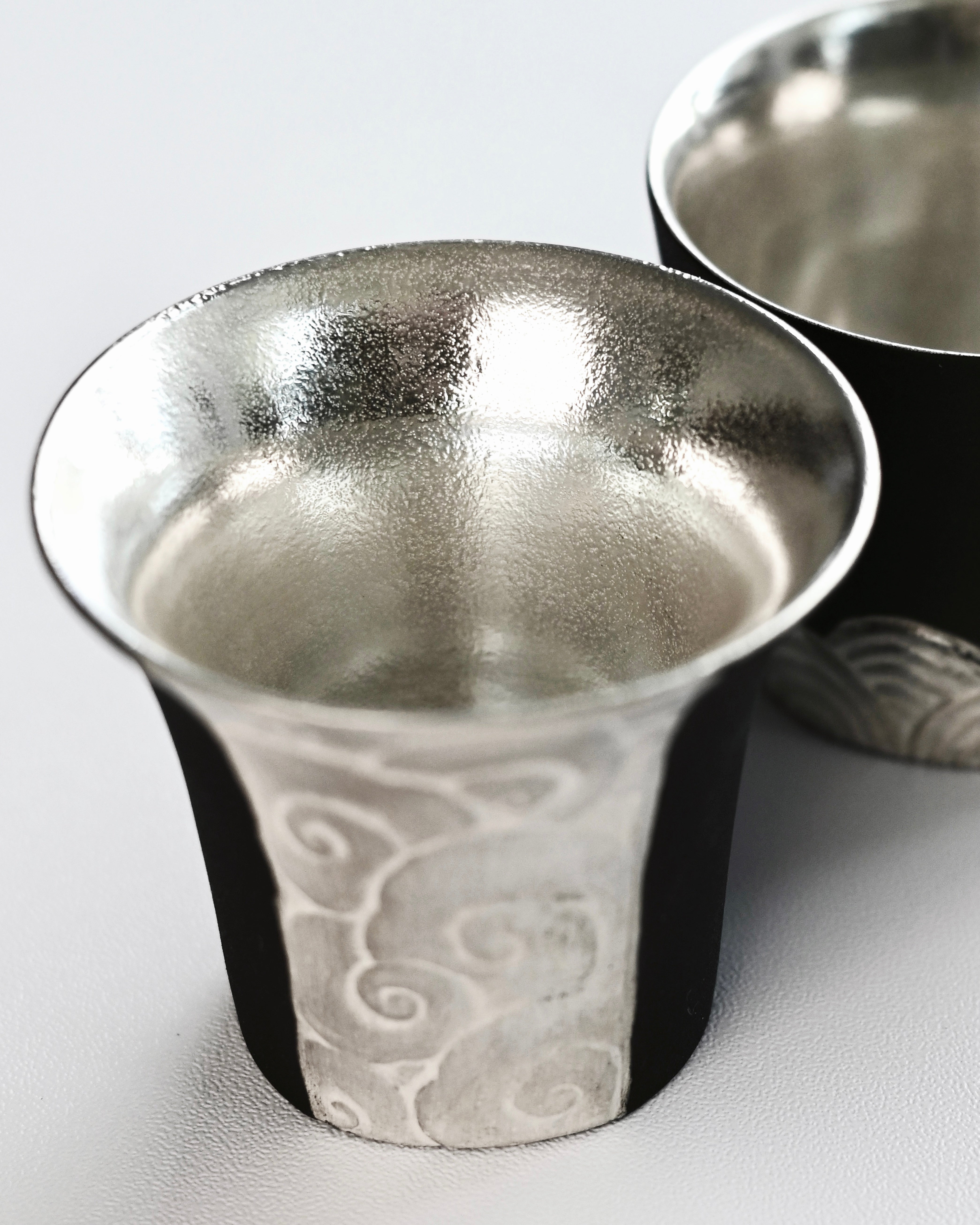 artisan chinese silver ceramic teacup – Vintage Silver-Gilt Chinese Ceramic Teacup by Kungfuyang