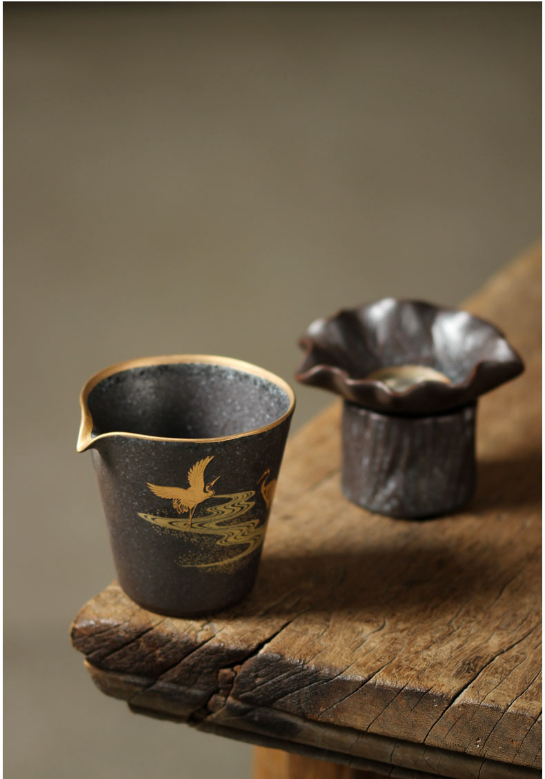 jingdezhen handmade traditional gilded – Jingdezhen Handmade Vintage Gilded Double Crane Gaiwan by Kungfuyang