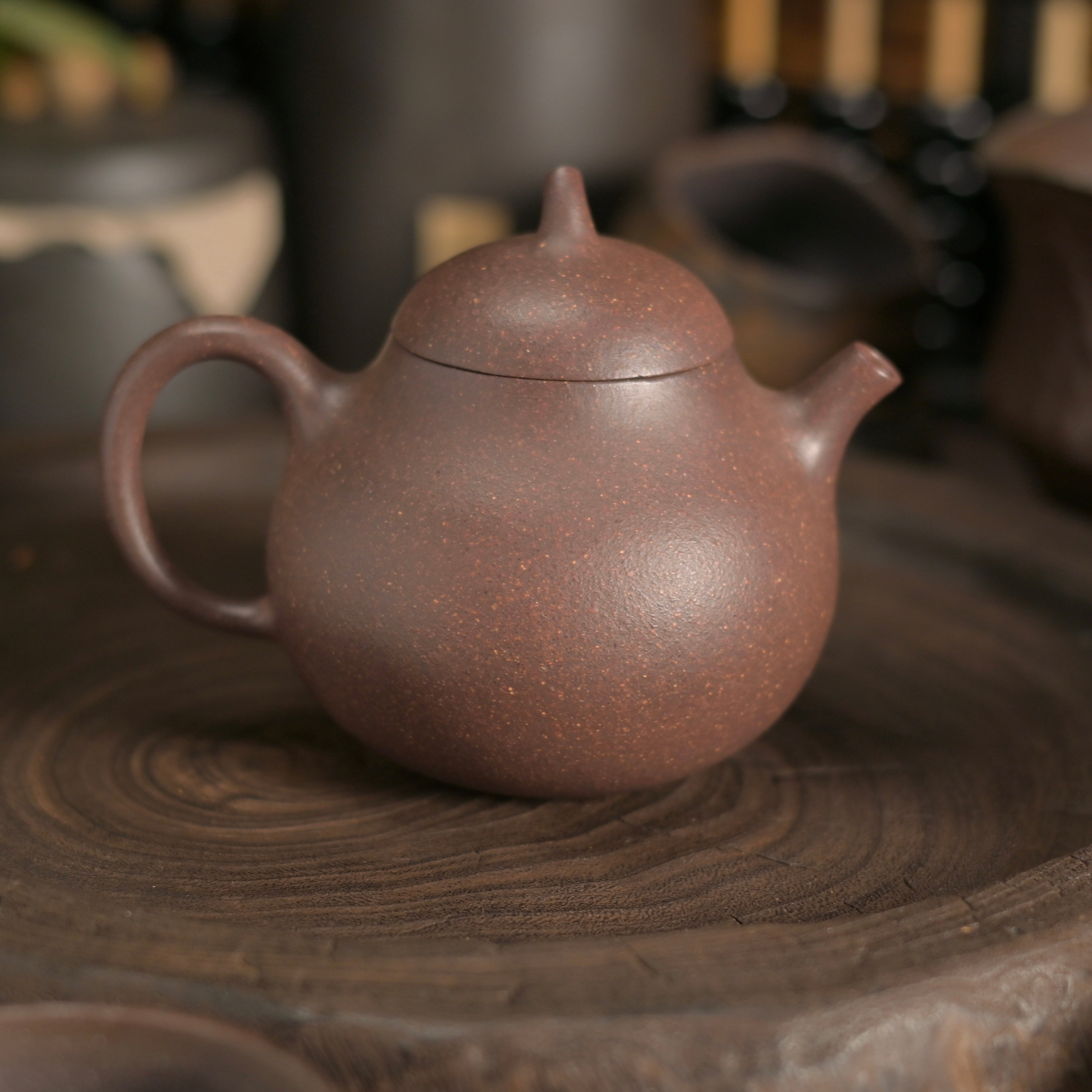 Semi Handmade Yixing Teapot – Yixing Purple Clay eggplant Shape Teapot Zisha Pot by Kungfuyang
