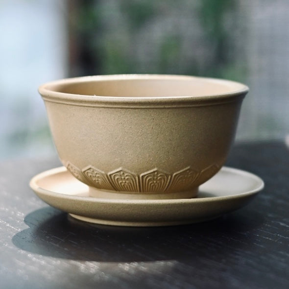 baoxiang tea cup – Purple Clay Yixing Zisha Baoxiang Pattern Carved Master’s Cup by Kungfuyang