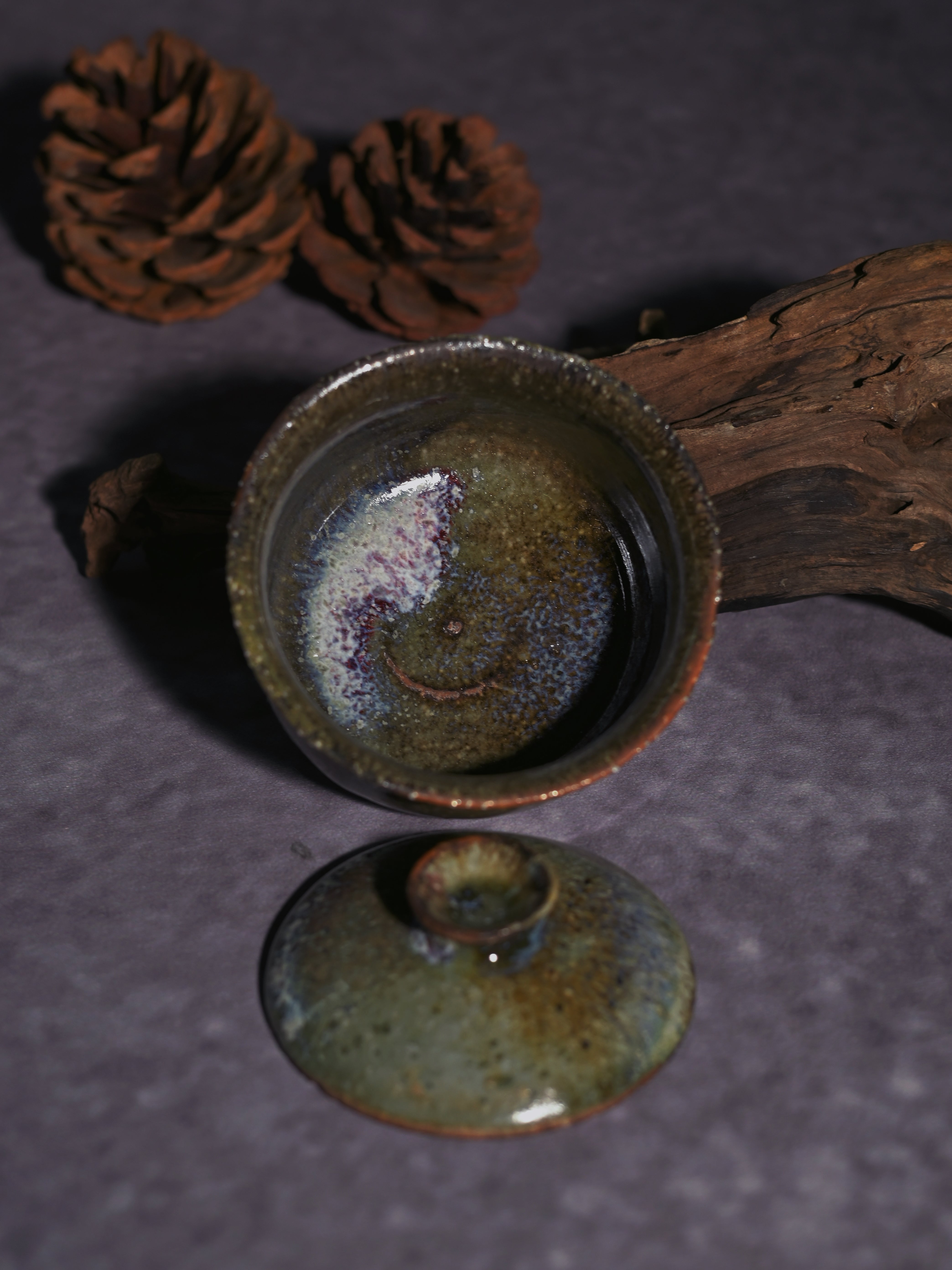 Kungfuyang Unique Piece Wabi-Sabi Coarse Pottery Wood-Fired Gaiwan 130ml, product view 7