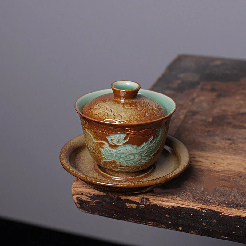 jifyv83p4 – Longquan Celadon Handmade Gaiwan – Plum Green Cloud-Piercing by Kungfuyang