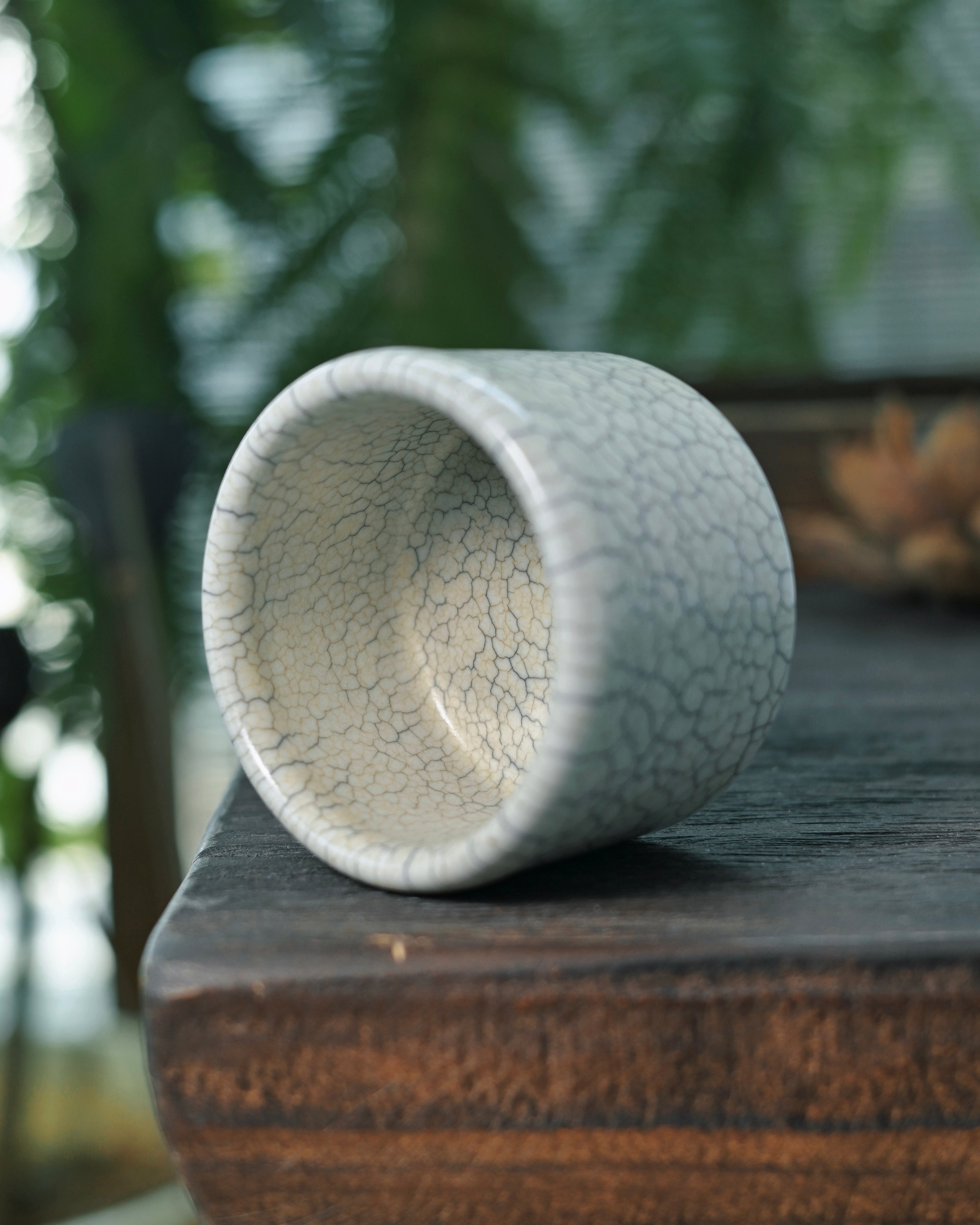 beige celadon glaze teacup – Longquan Celadon Ge Kiln Thumb Ring Cup by Kungfuyang
