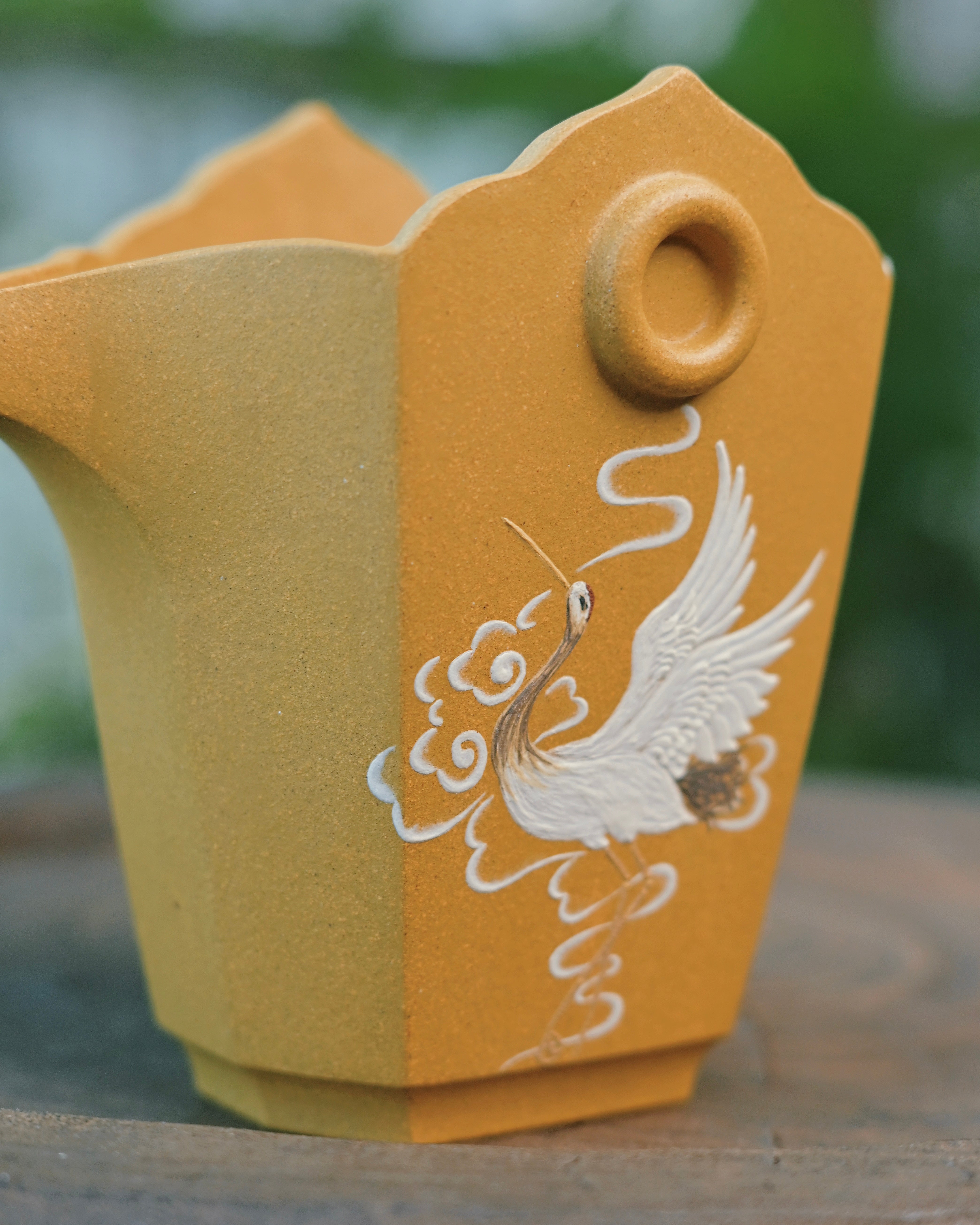 benshan lvni raw clay vs fired comparison – Yixing Fully Handmade Zisha "Benshan Lüni" Crane Fairness Cup by Kungfuyang