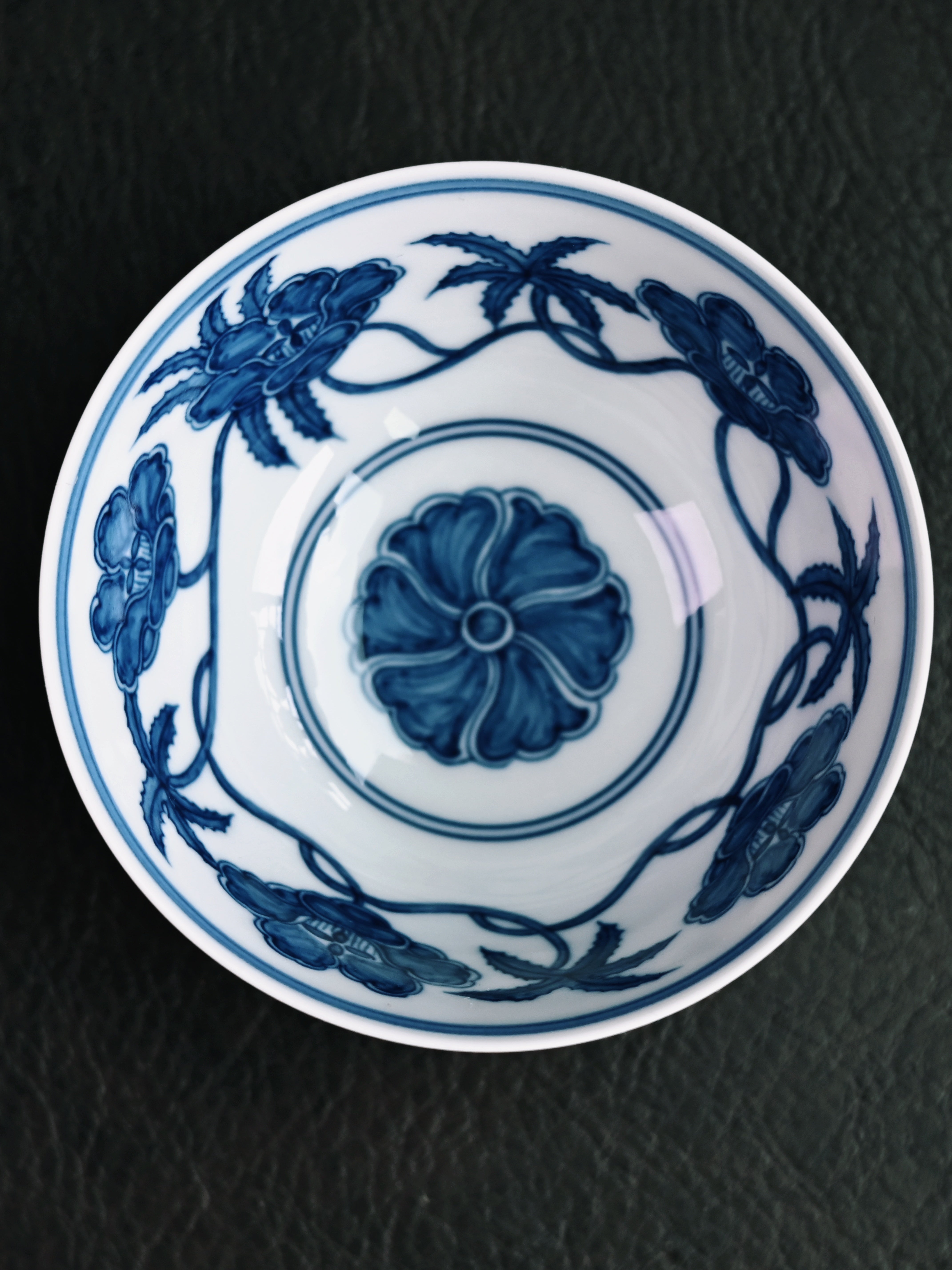 blue and white okra pattern palace tea – Ming Chenghua Blue and White Okra Palace Bowl Replica Tea Bowl by Kungfuyang