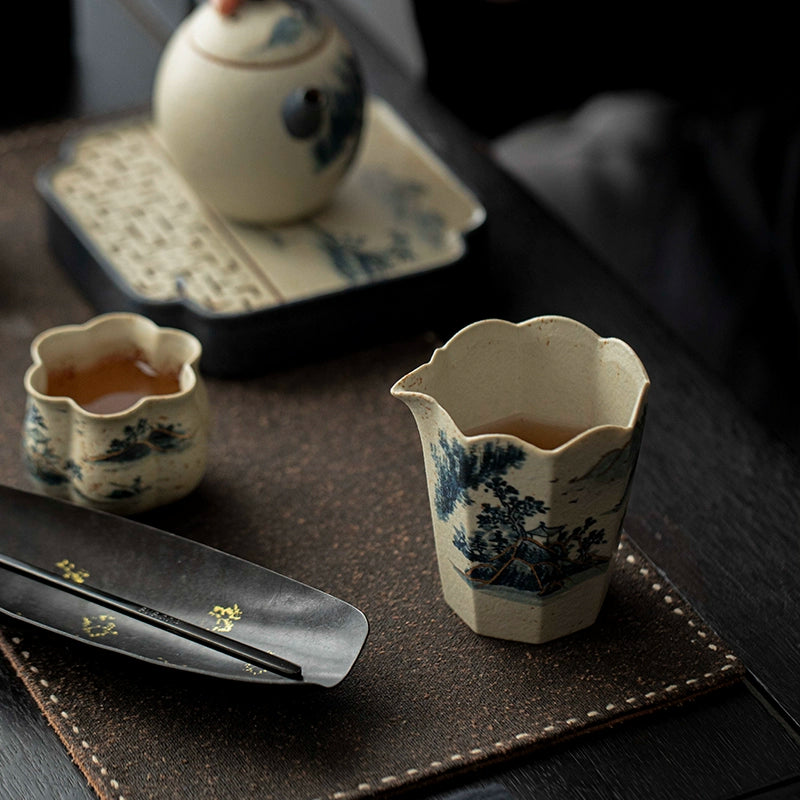 blue and white porcelain fair cup – Blue and White Porcelain Fair Cup with Hand-Painted Landscape by Kungfuyang