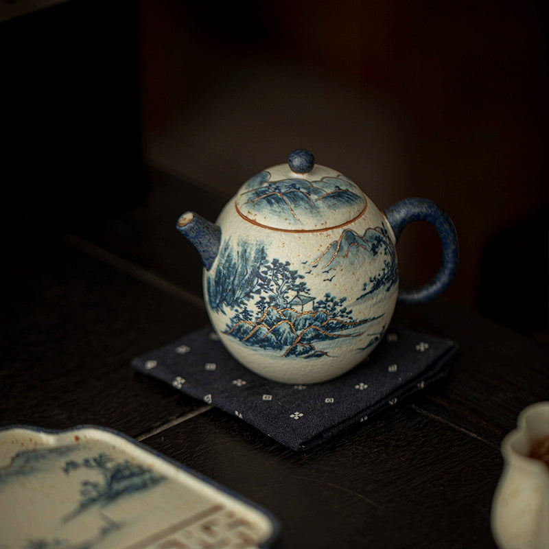 blue and white porcelain hand painted – Blue and White Porcelain Hand-Painted Landscape Dragon by Kungfuyang, view 6-2