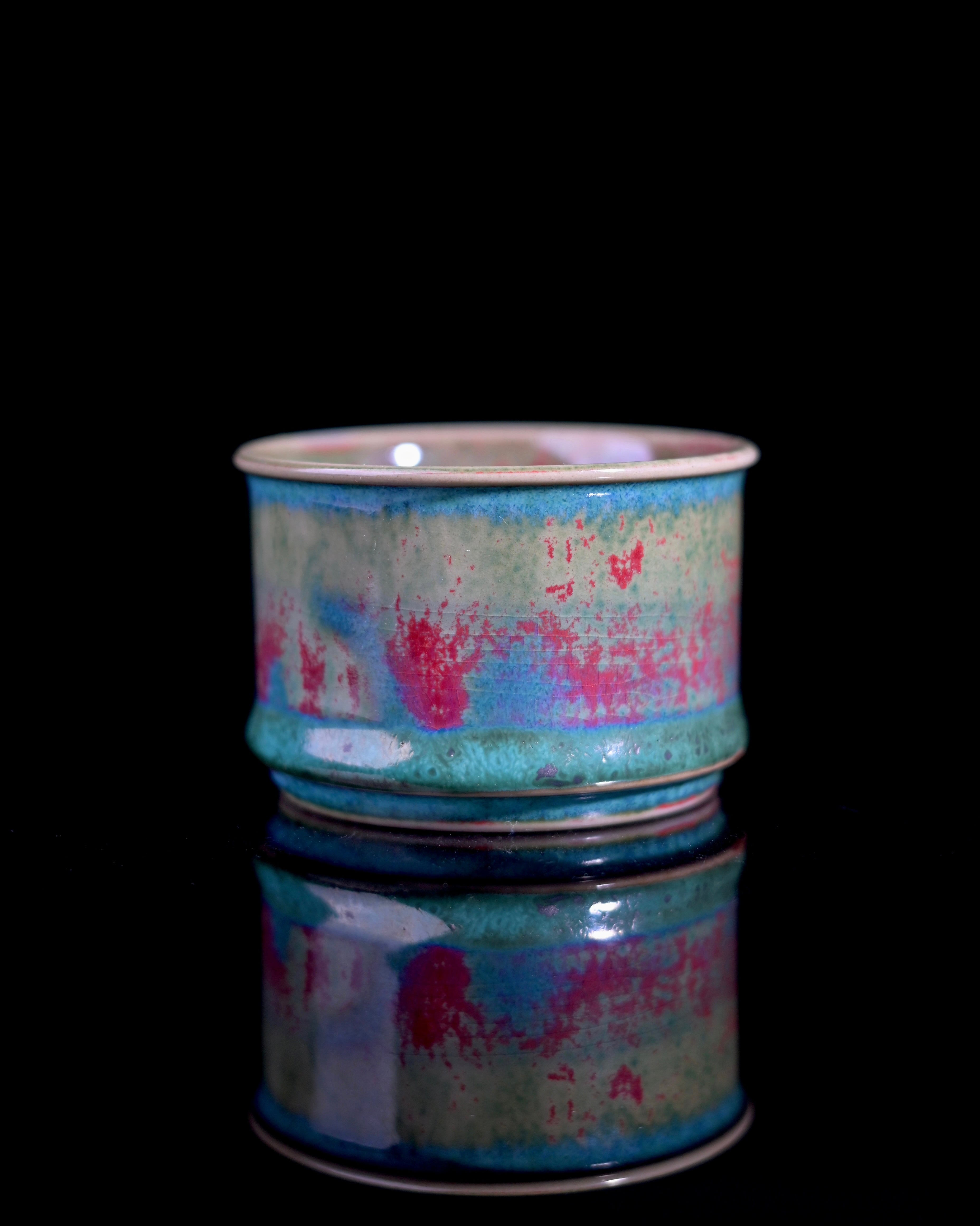 jun kiln glaze transformed teacup – Jun Kiln "Bamboo Rhythm" Teacup by Kungfuyang