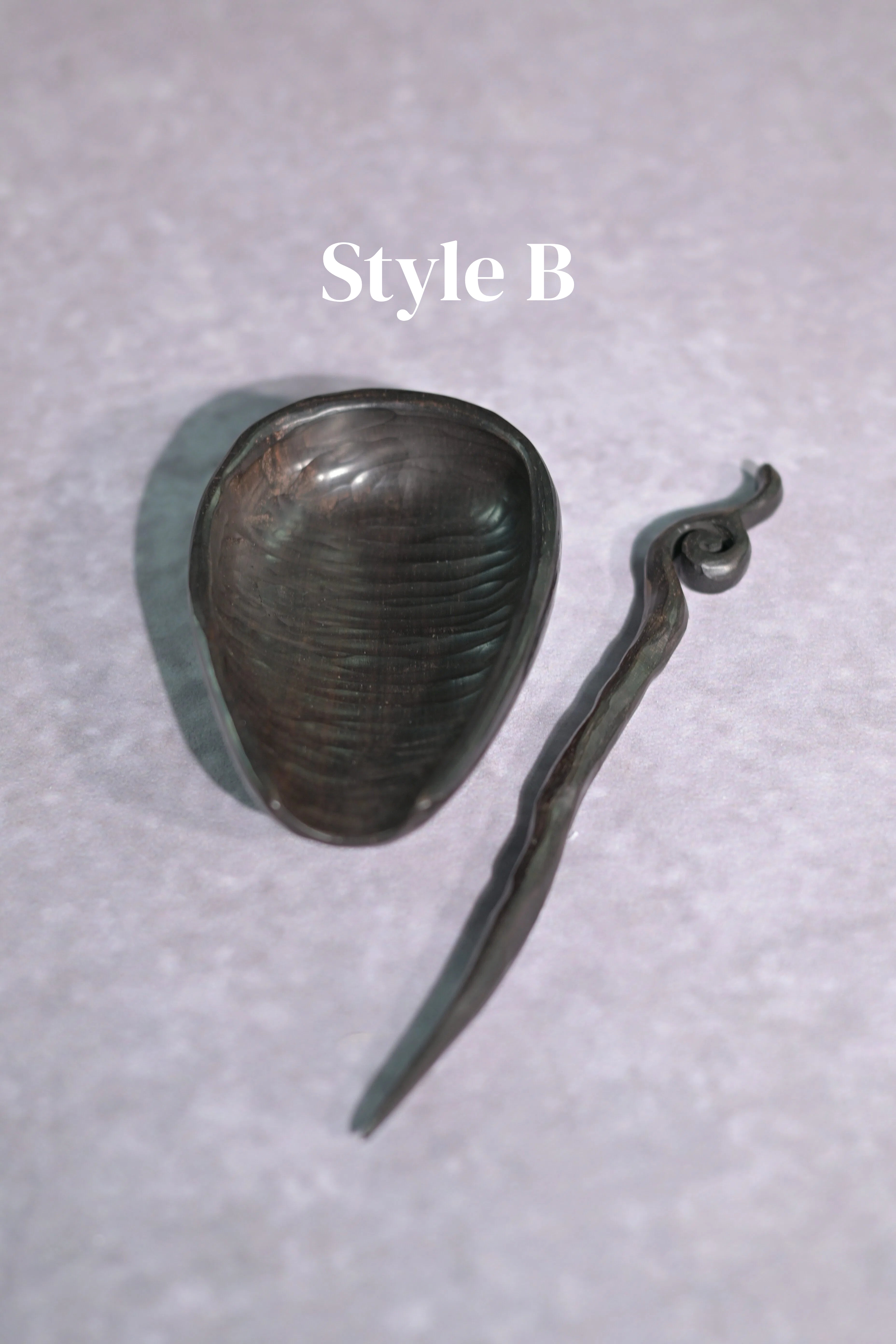 Kungfuyang Hand-Carved Wabi-Sabi Irregular Wooden Tea Scoop, product view 6