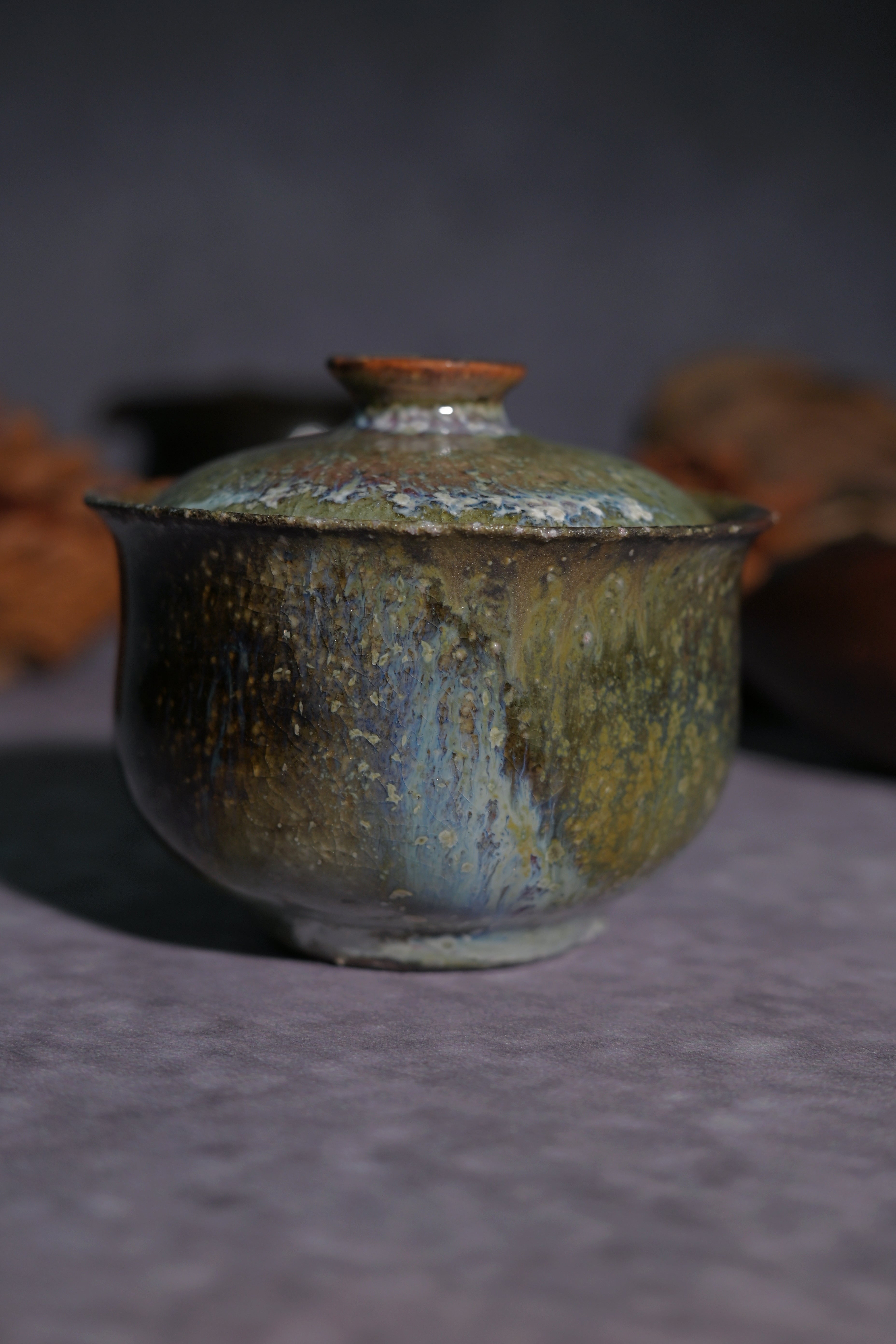 Kungfuyang Unique Piece Wabi-Sabi Coarse Pottery Wood-Fired Gaiwan 130ml, product view 3