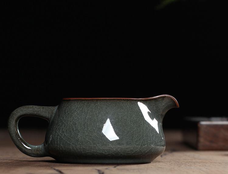 celadon glaze crackles tea pitcher – Handmade Ge kiln Celadon Iron Clay Tea Pitcher by Kungfuyang