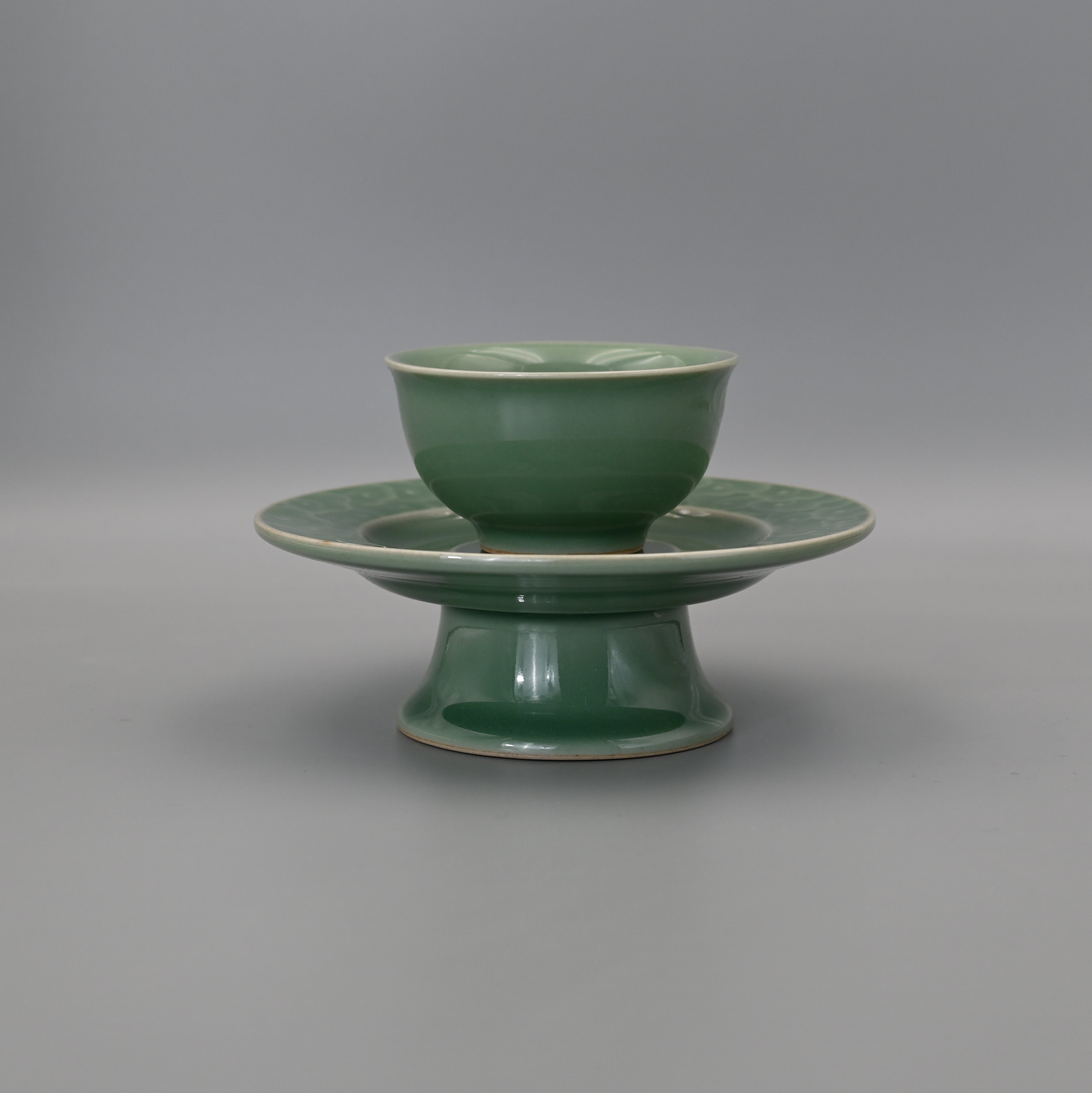 celadon glazed ceramic teacup – Longquan Celadon Song Dynasty-Style Teacup with High-Footed by Kungfuyang
