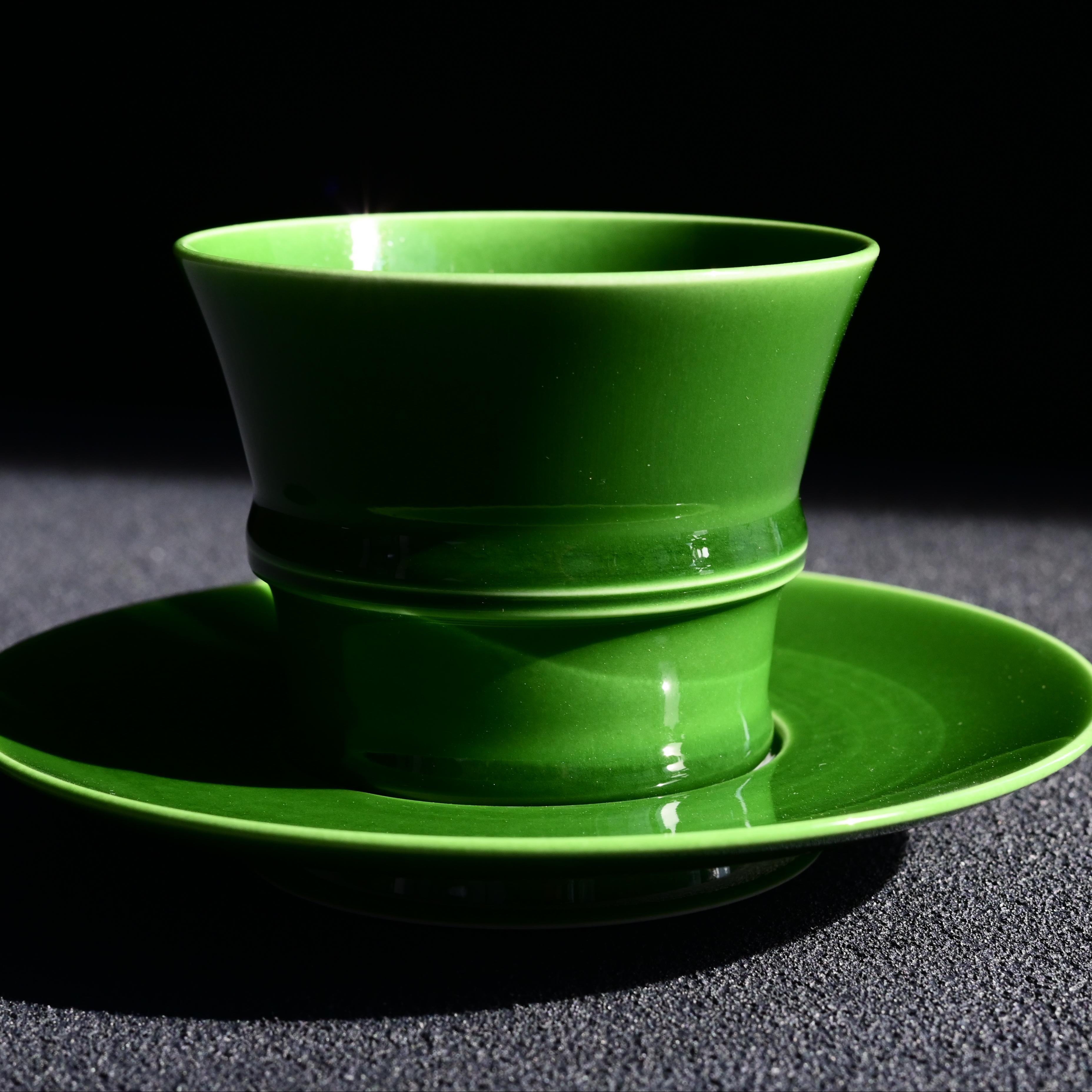 celadon green glaze coffee cup – Handcrafted Jade Green Bamboo Coffee / Teacup by Kungfuyang