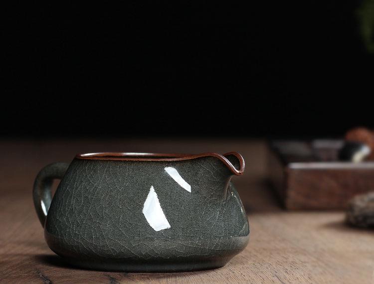 celadon iron clay tea pitcher – Handmade Ge kiln Celadon Iron Clay Tea Pitcher by Kungfuyang