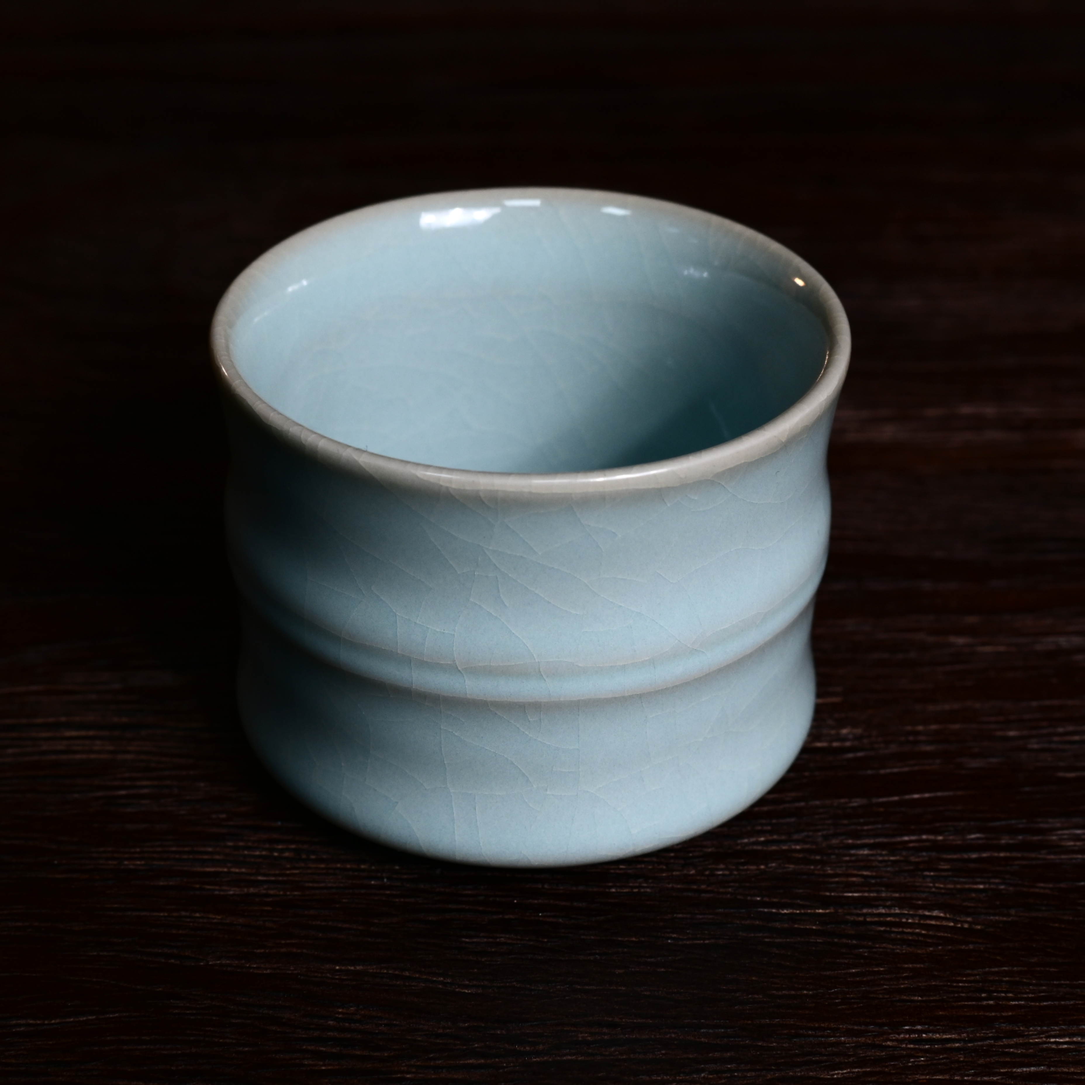 celadon porcelain – Ru Kiln Bamboo-Node Host Teacup Sky Blue Master Teacup by Kungfuyang