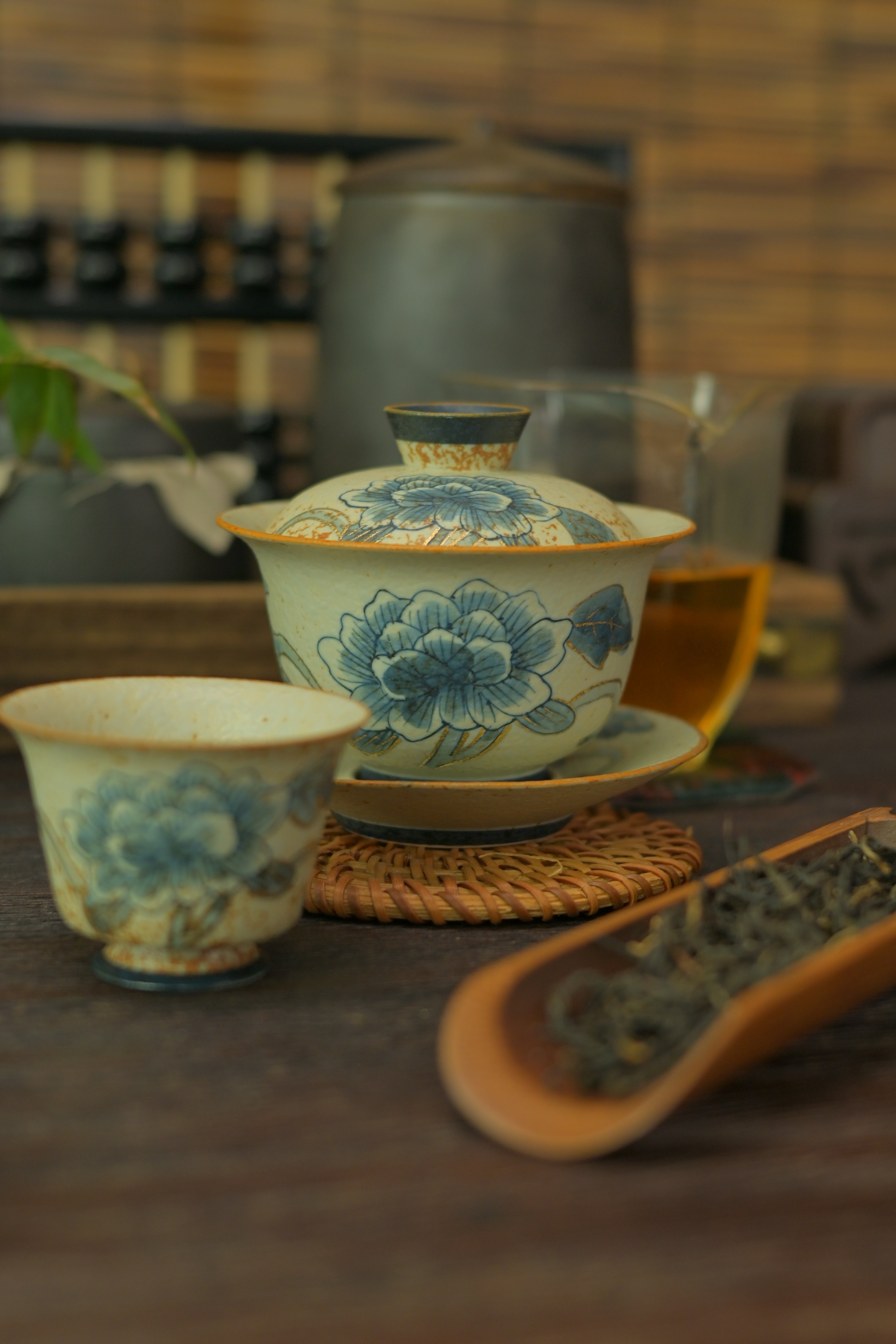 chinese blue and white porcelain – Old Clay Blue-and-White Volcanic Stone Caramel Glaze Teacup by Kungfuyang