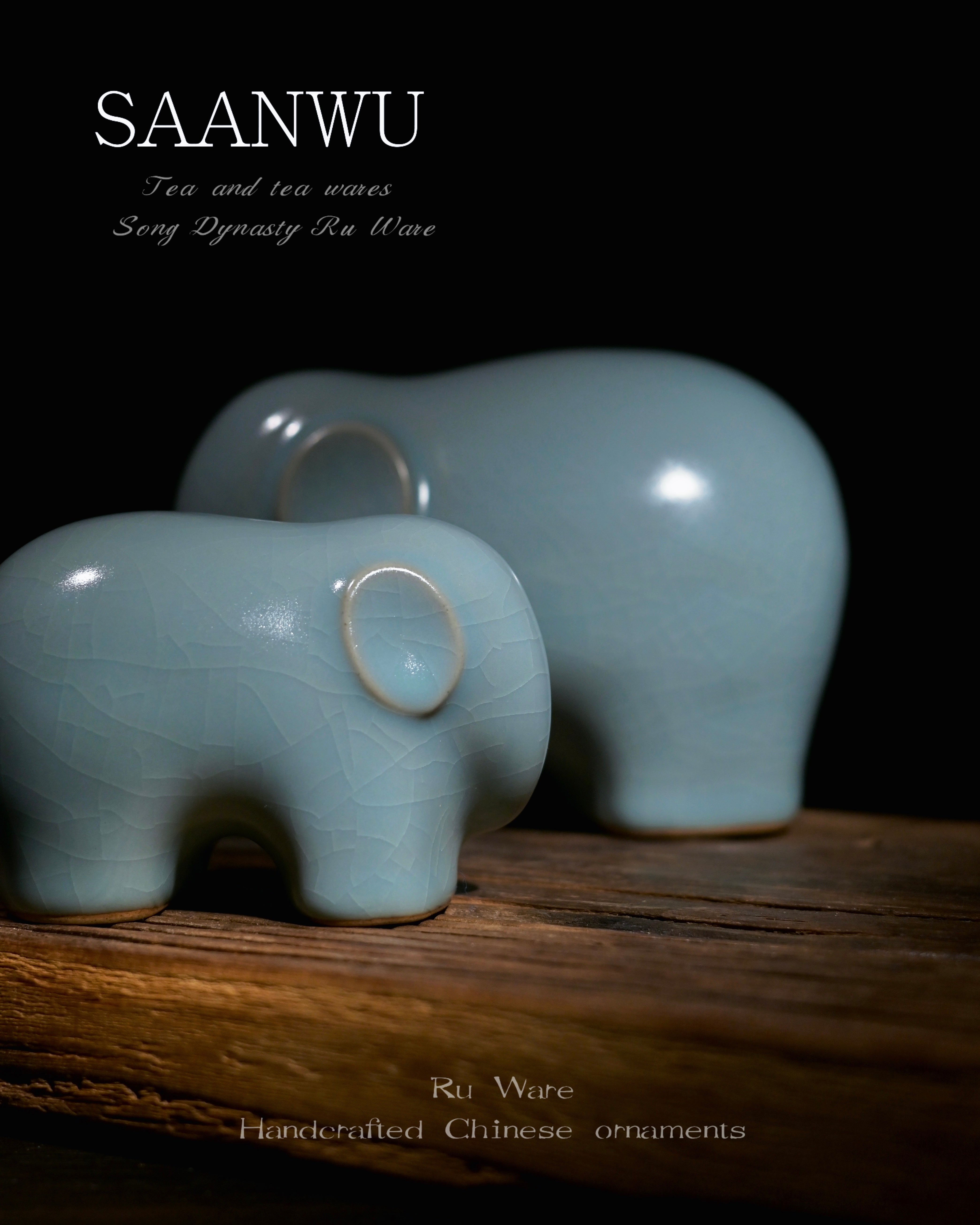 chinese ceramic elephant tea pet sky – Ru Ware Celadon Glaze Tea Pet Porcelain Elephant Ornament by Kungfuyang