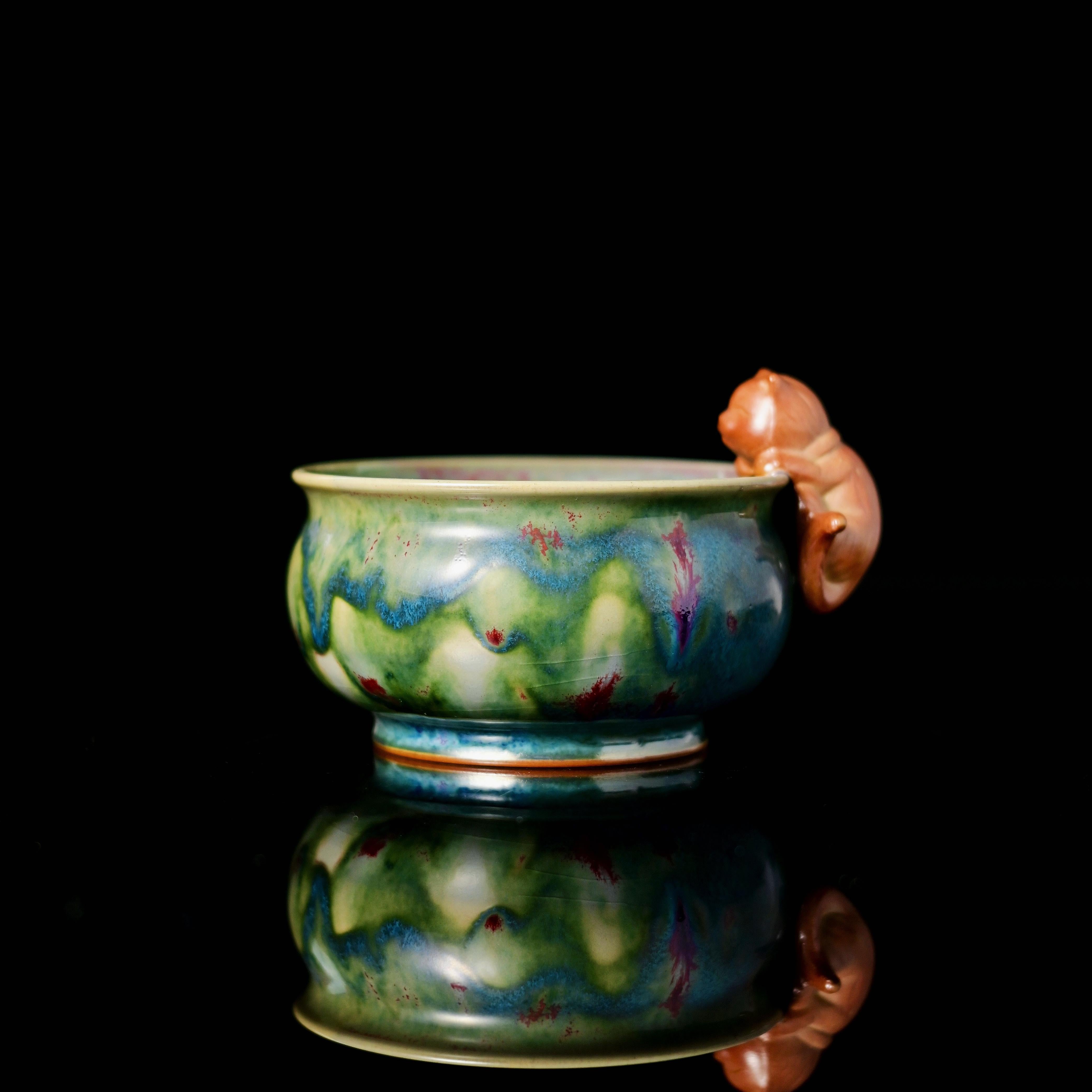 chinese jun ware art – Jun Ware Kitty-Handle Kiln-Transformation Cup 120ml by Kungfuyang