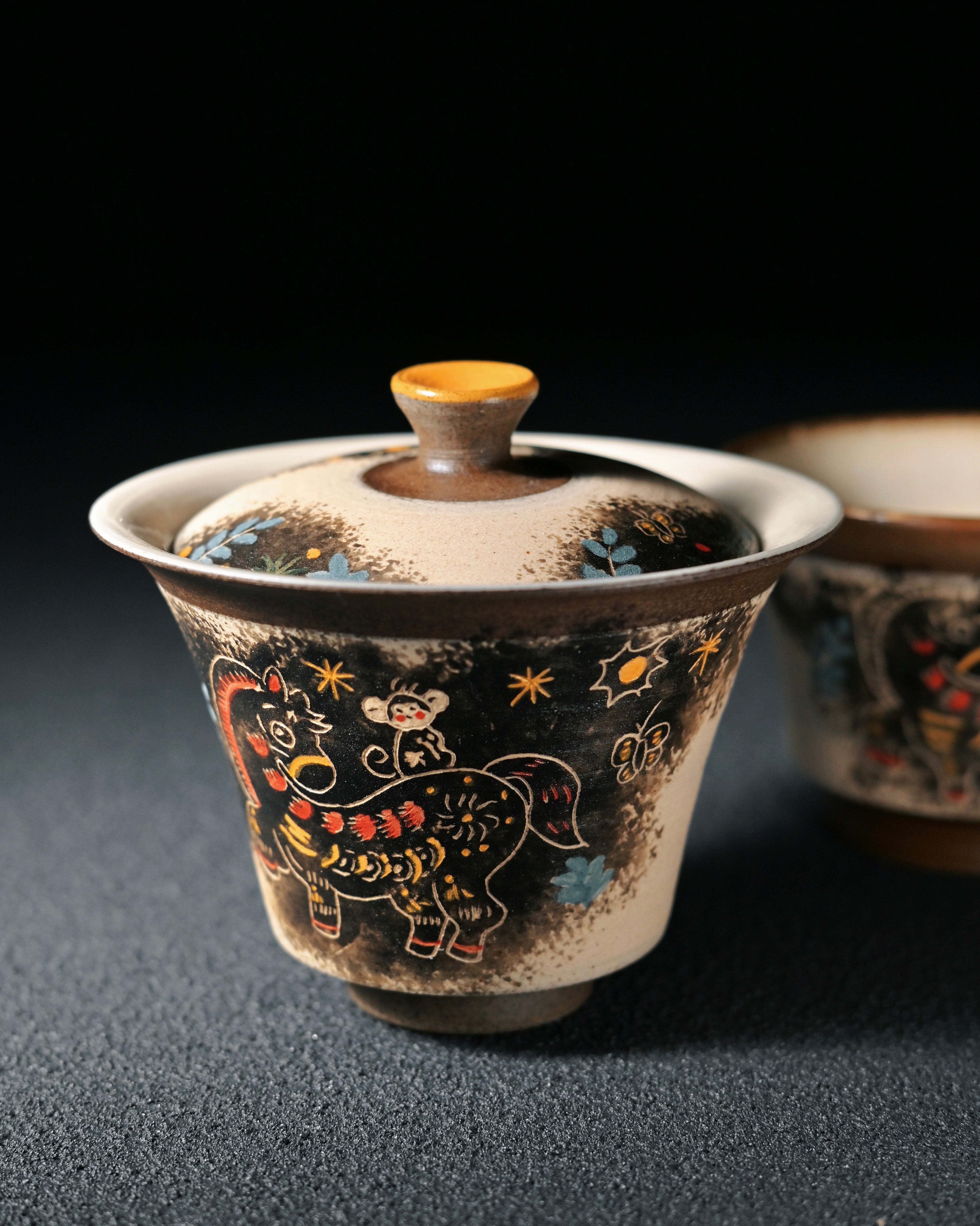 chinese new year horse year – Jingdezhen Chinese Ink Wash Style Pony Gaiwan 130ml by Kungfuyang