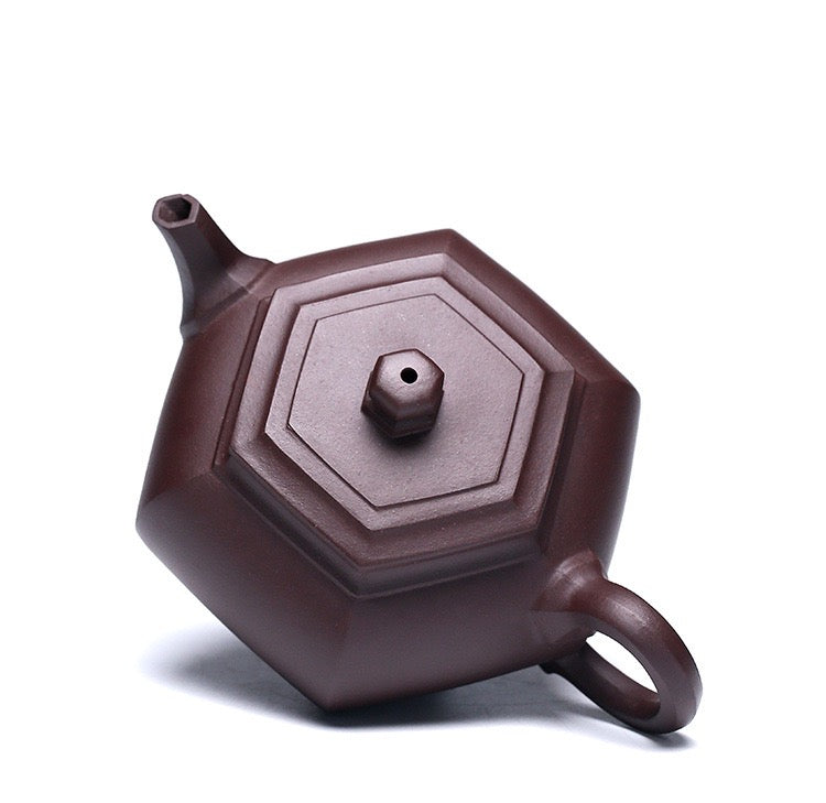 chinese purple clay handcrafted teapot – Yixing Purple Clay Teapot Handmade Hexagonal Kung Fu Teapot by Kungfuyang