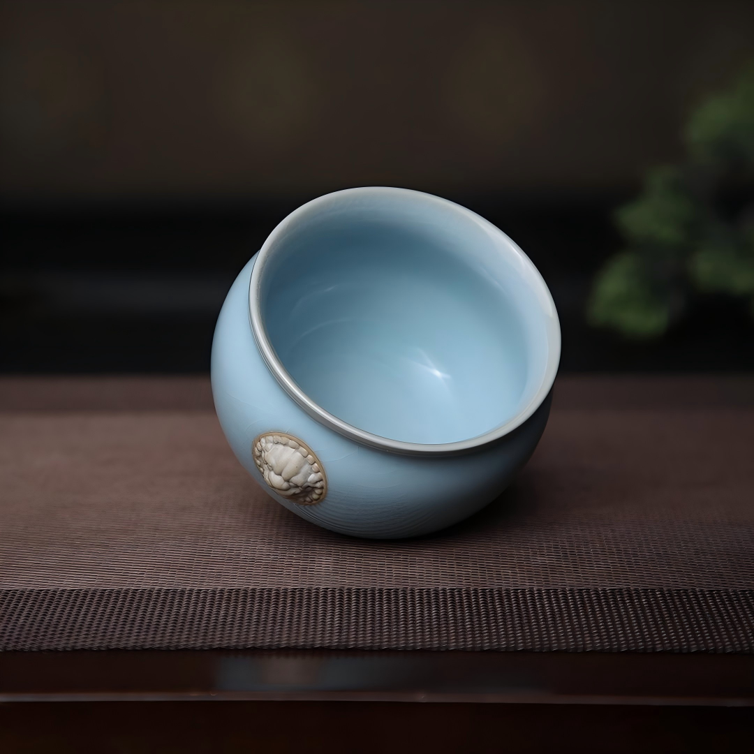 chinese ru porcelain cup 180ml – Ru Ware Sky-Blue Tiger-Head Master Cup 180ml by Kungfuyang