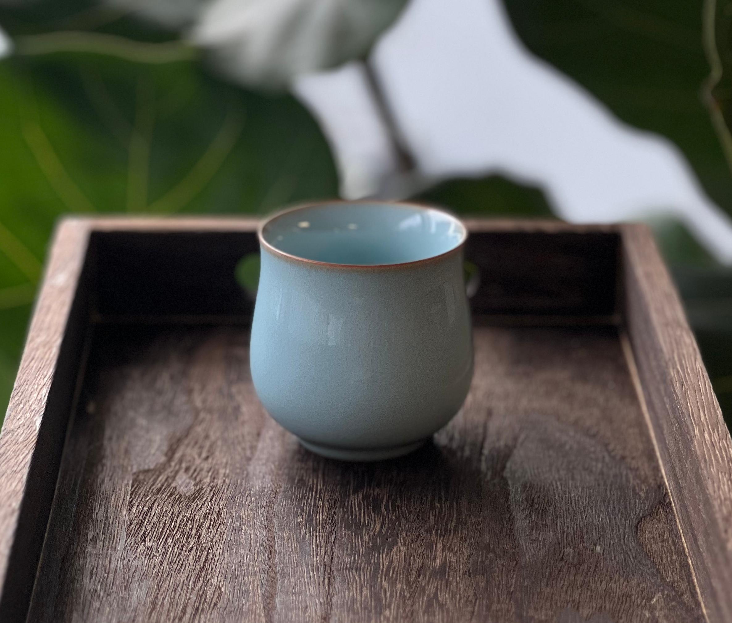 chinese ru porcelain cup – Ru Ware Retrho Teacup Ru Kiln Handcrafted Teacup by Kungfuyang