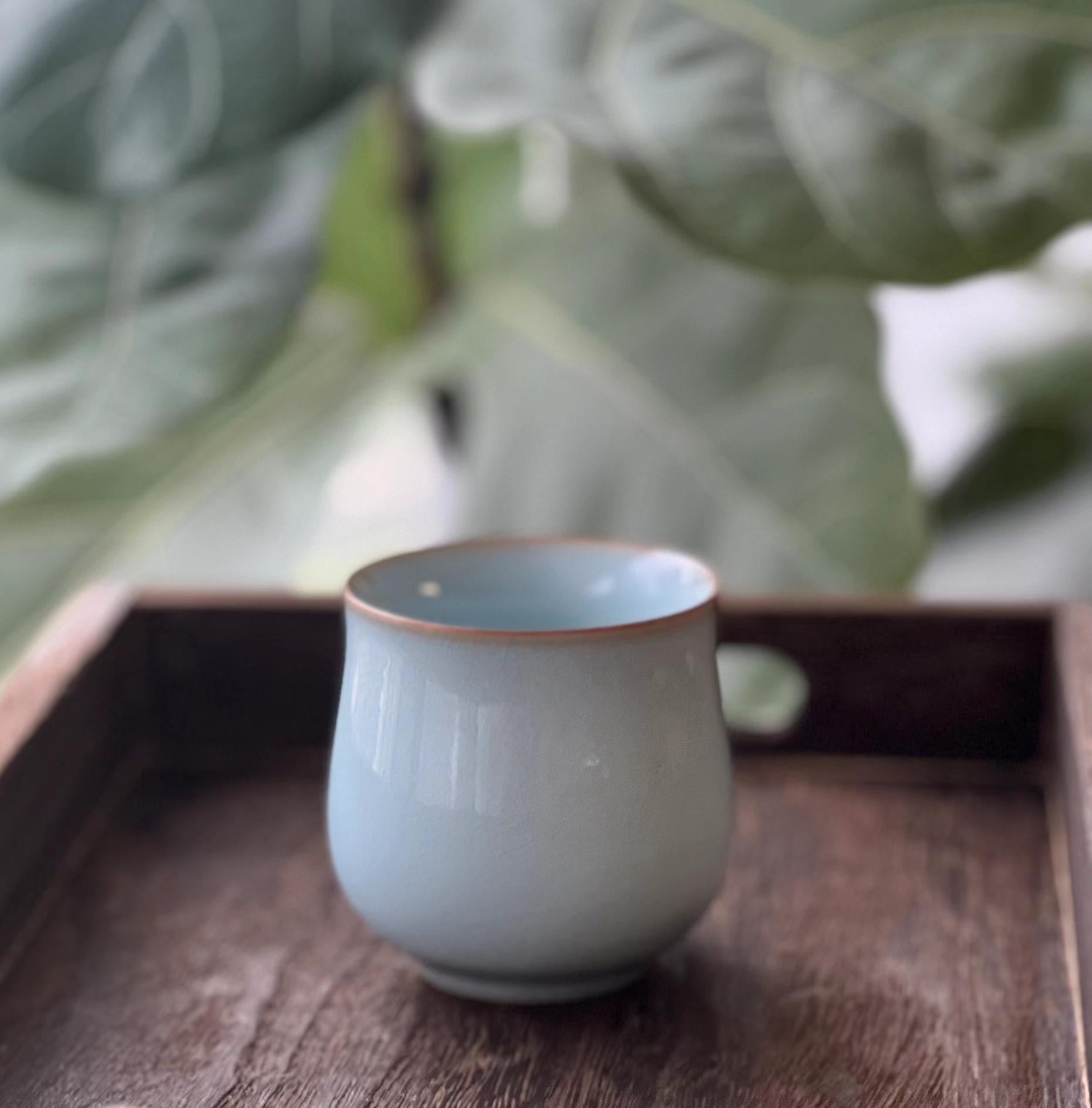 chinese ru ware ceramic – Ru Ware Retrho Teacup Ru Kiln Handcrafted Teacup by Kungfuyang