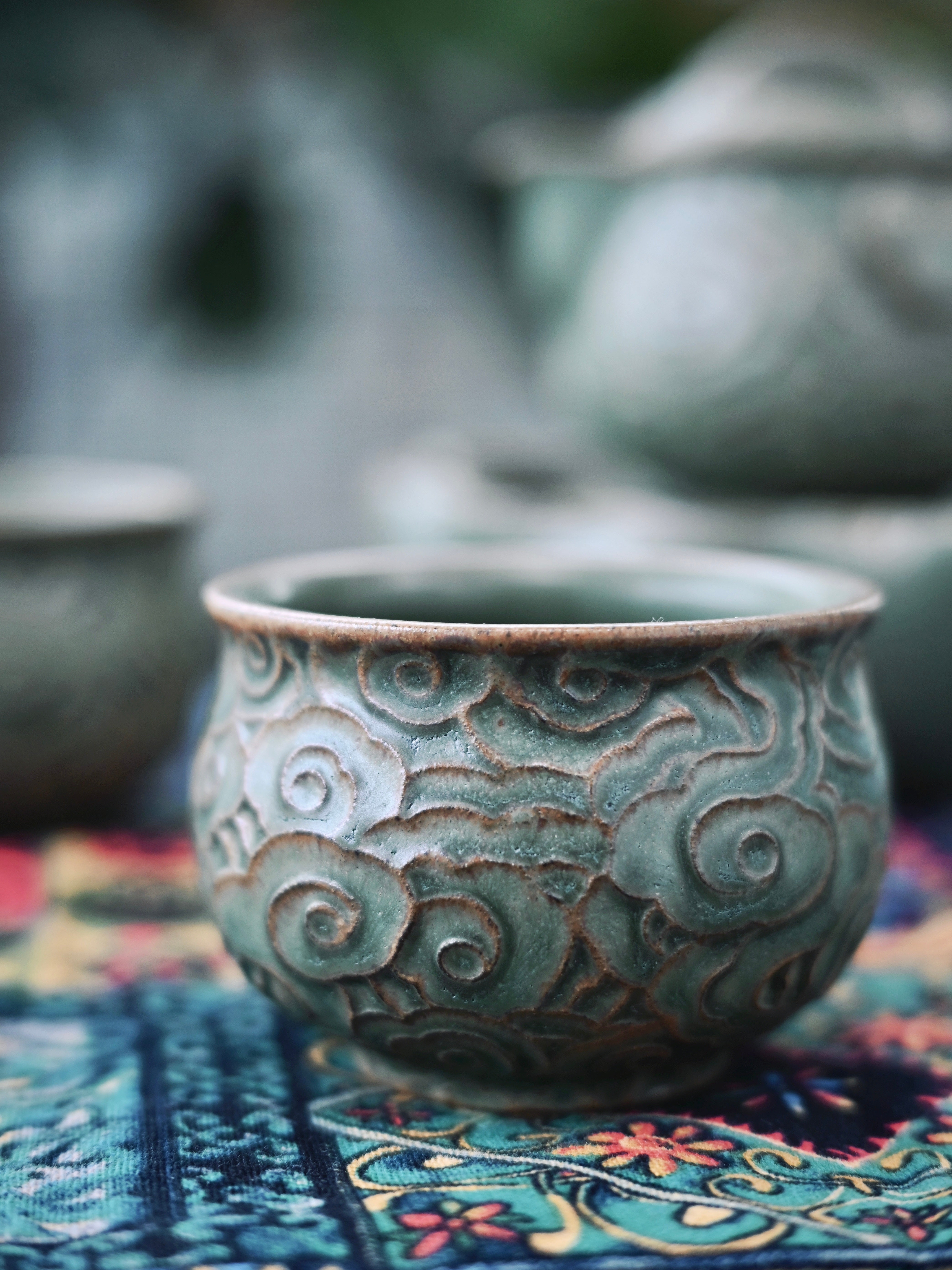 chinese style clouds pattern ceramic – Clouds & Ruyi Retro Gongfu Tea Set by Kungfuyang