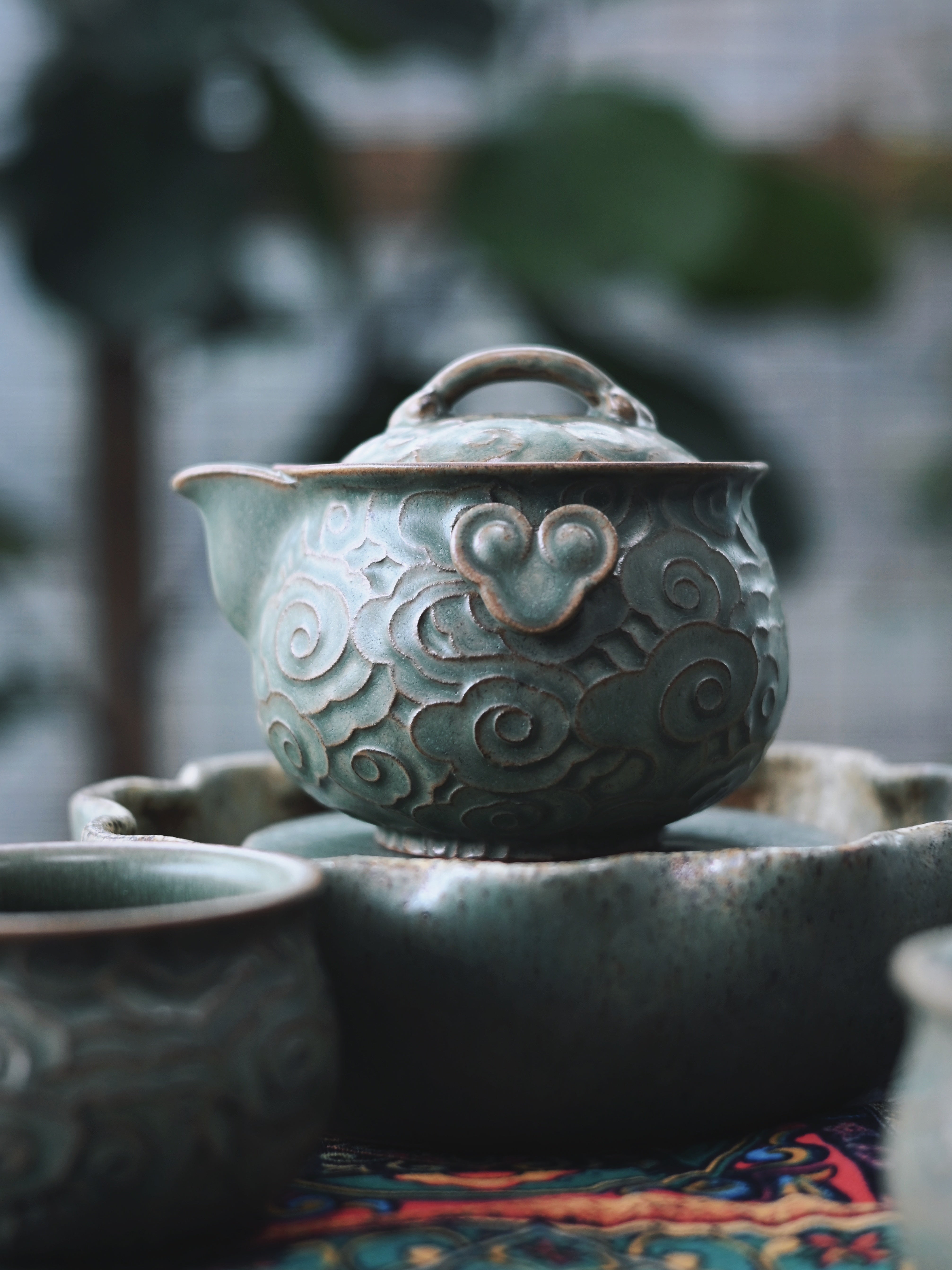chinese style clouds pattern gaiwan set – Clouds & Ruyi Retro Gongfu Tea Set by Kungfuyang