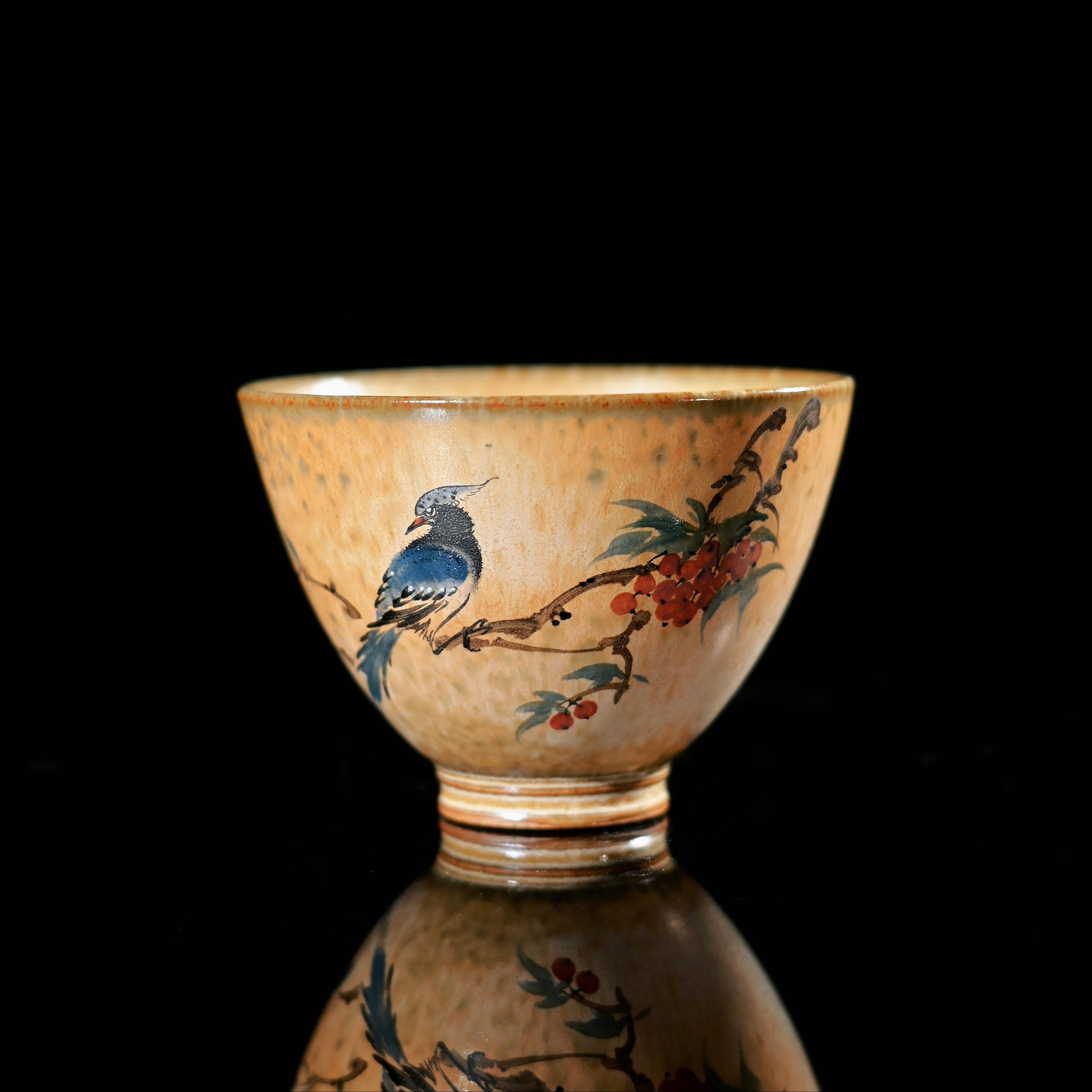 chinese style hand painted cup – Jingdezhen Hand-Painted Chinese Bird-and-Flower Douli Cup by Kungfuyang