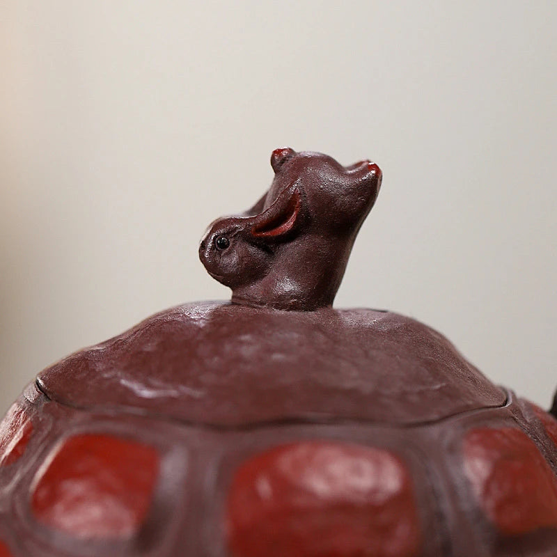chinese yixing zisha handmade longevity – Yixing Zisha Handmade “Longevity Turtle” Teapot with Jade by Kungfuyang