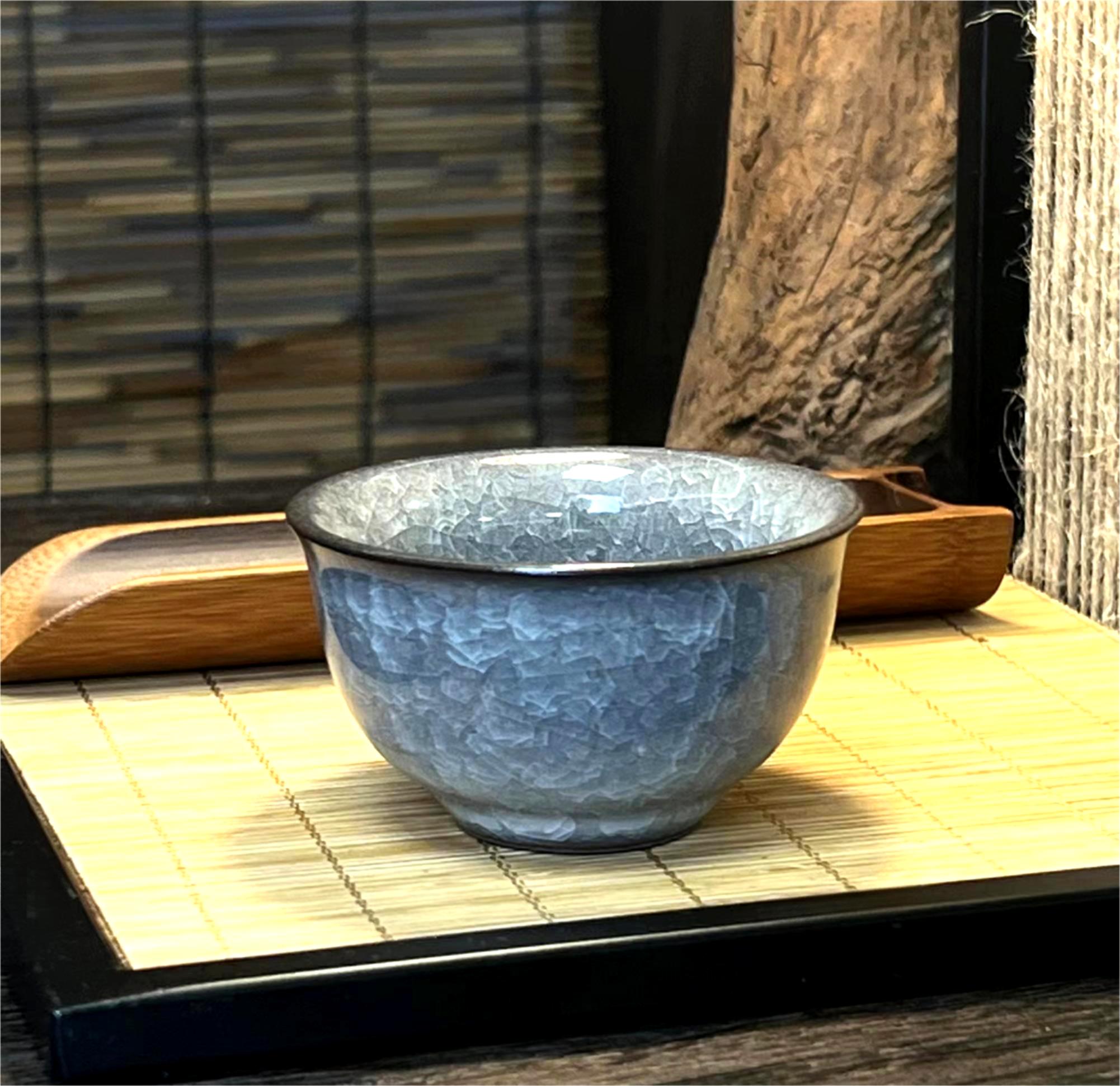 classic chinese tea cup celadon – Longquan Celadon black ice-crack pattern Teacup by Kungfuyang